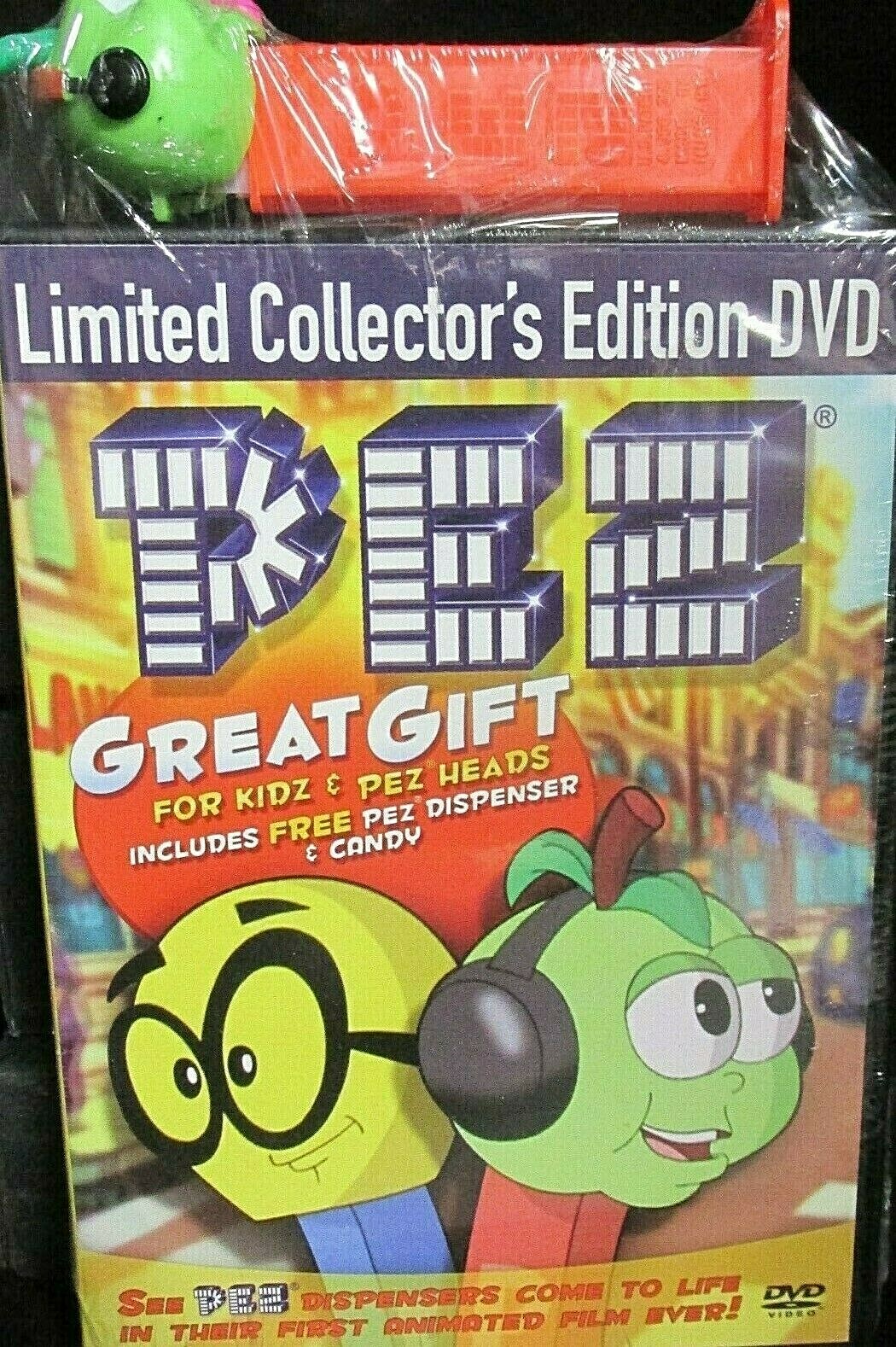 PEZ, NEW! DVD with Dispenser Collectors Edition 2 Movies,Sing,Video,Gift Kids
