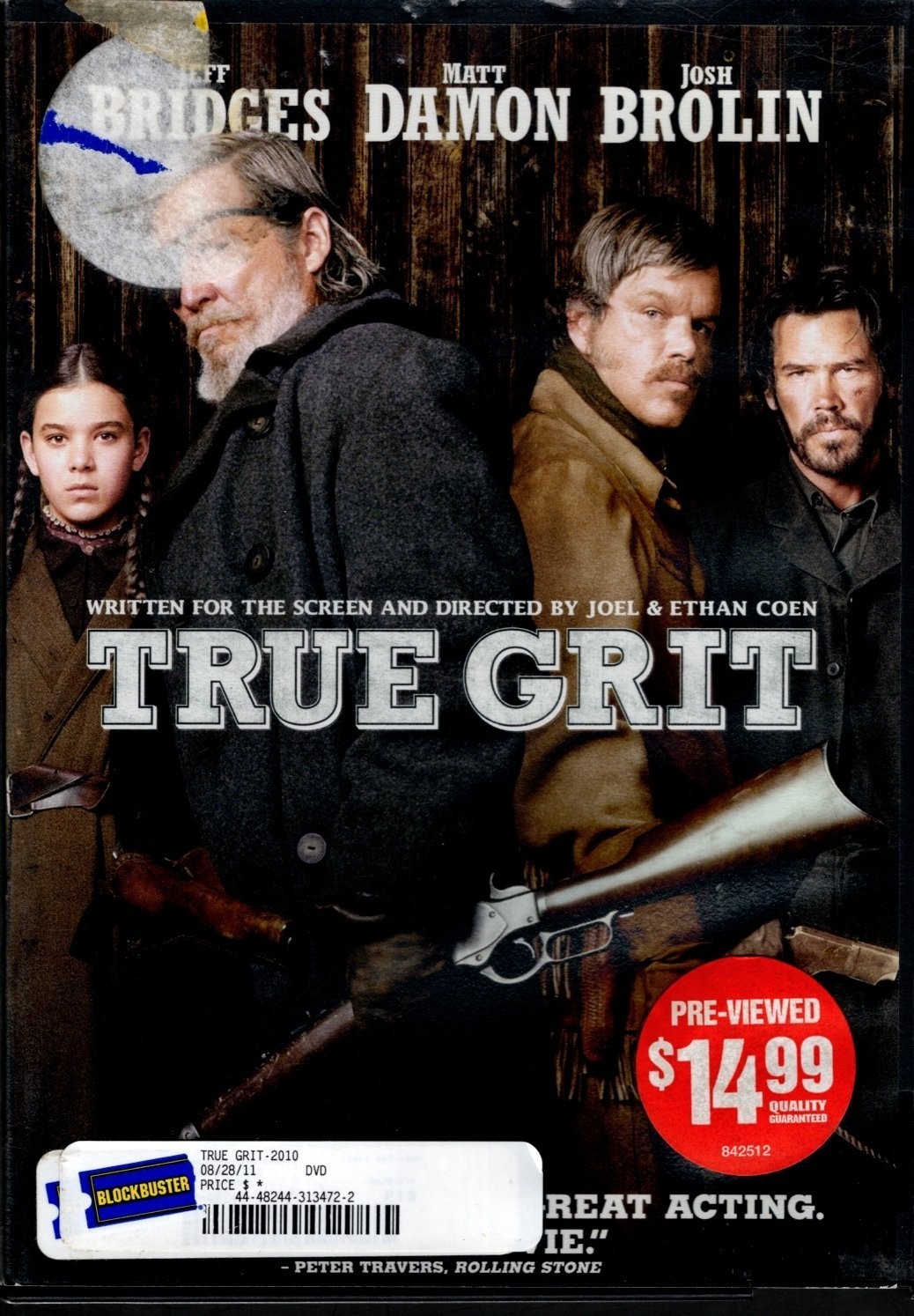 True Grit DVD 2010 Joel & Ethan Coen Jeff Bridges Matt Damon