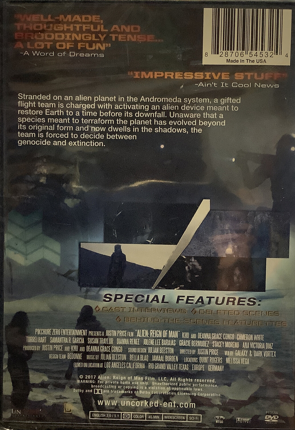 Alien: Reign of Man (DVD, 2017) Uncorked SciFi / 95 Min. / Plenty Bonus Content