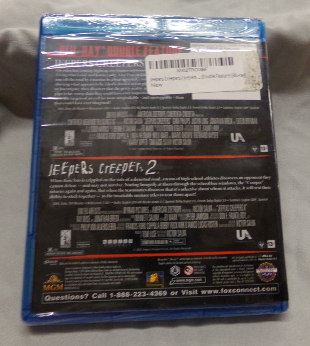 JEEPERS CREEPERS: DOUBLE FEATURE HORROR MOVIE ~ NEW & Sealed