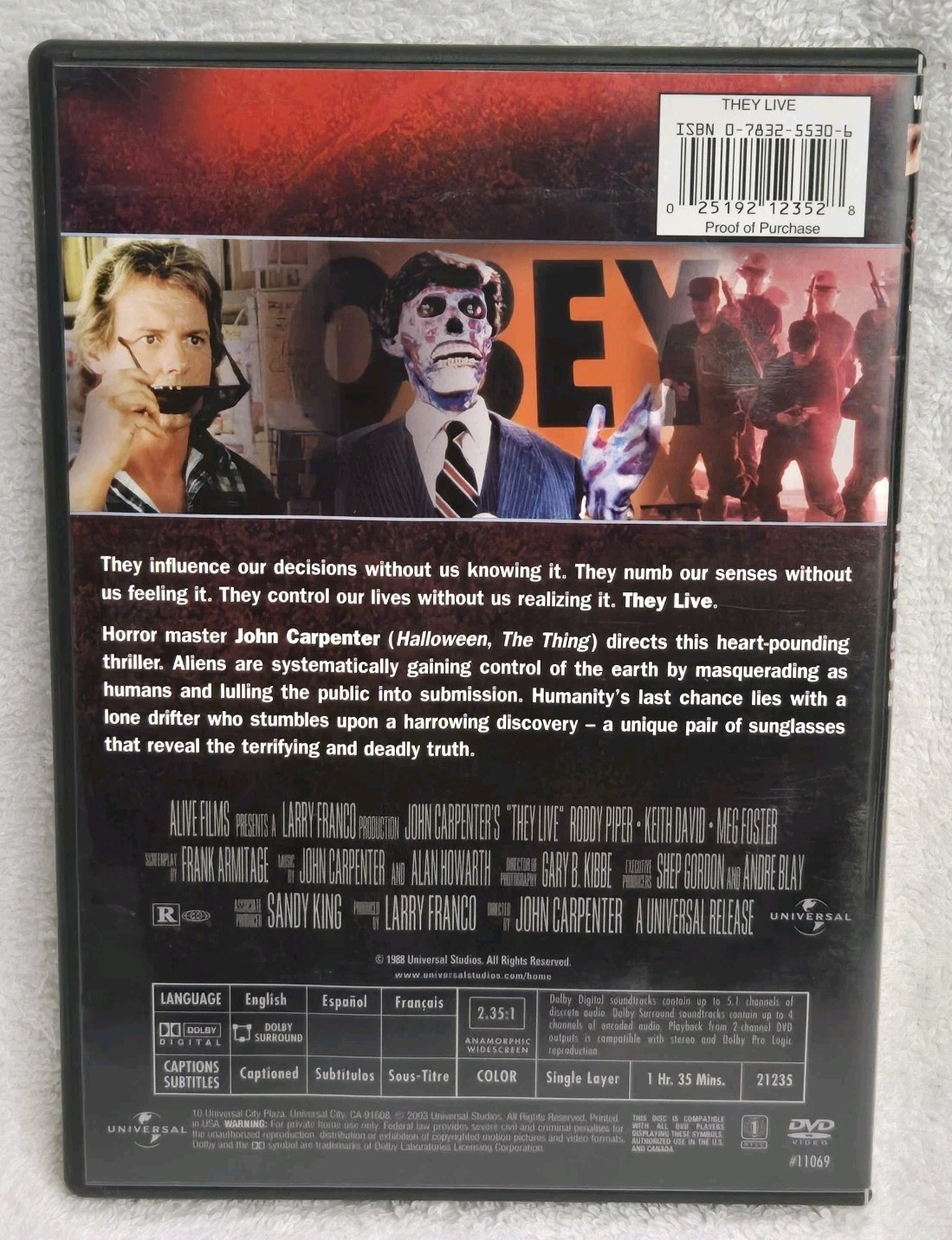 They Live (DVD, 1988)