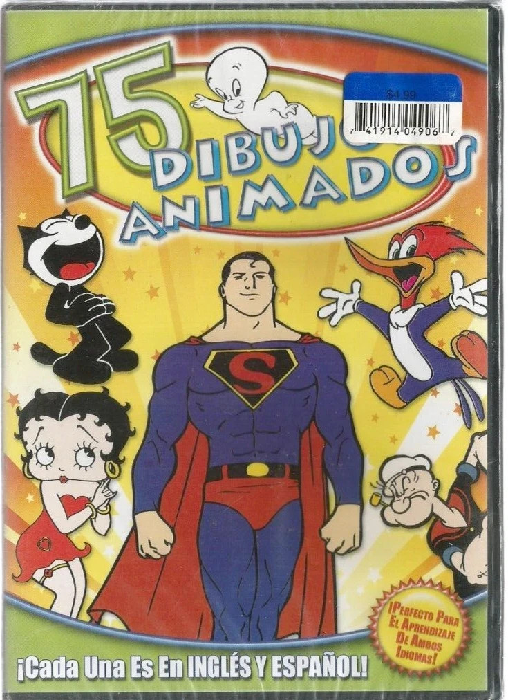 75 Dibujos Animados (DVD, 2008) New, Spanish And English Language Options