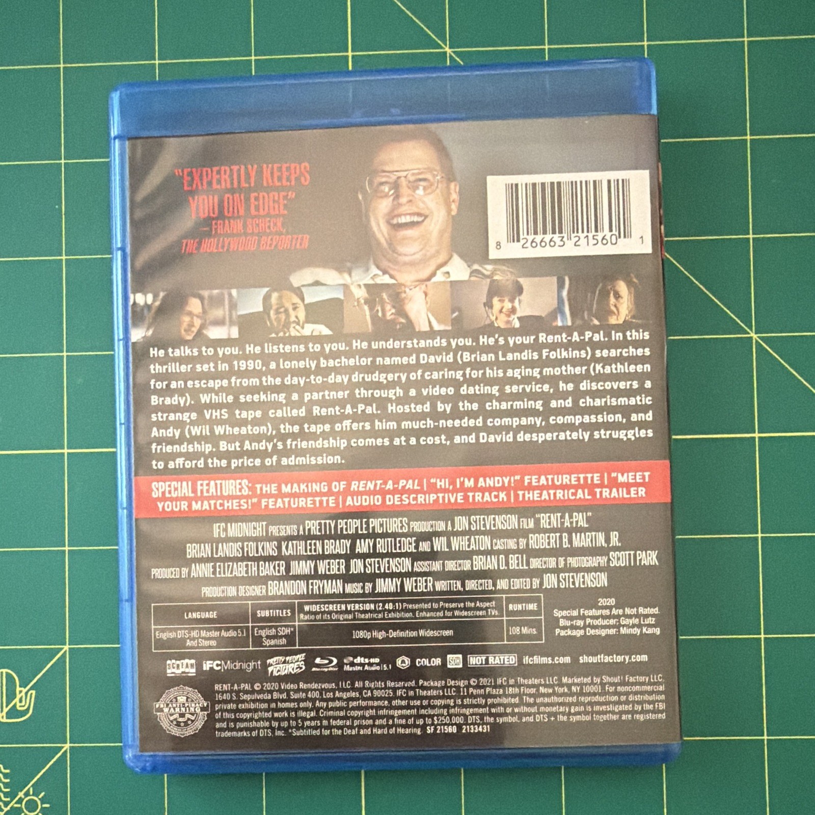 Shout! Factory Rent-A-Pal Blu-ray 2020 Thriller NR Wil Wheaton Eng/Sp Subs