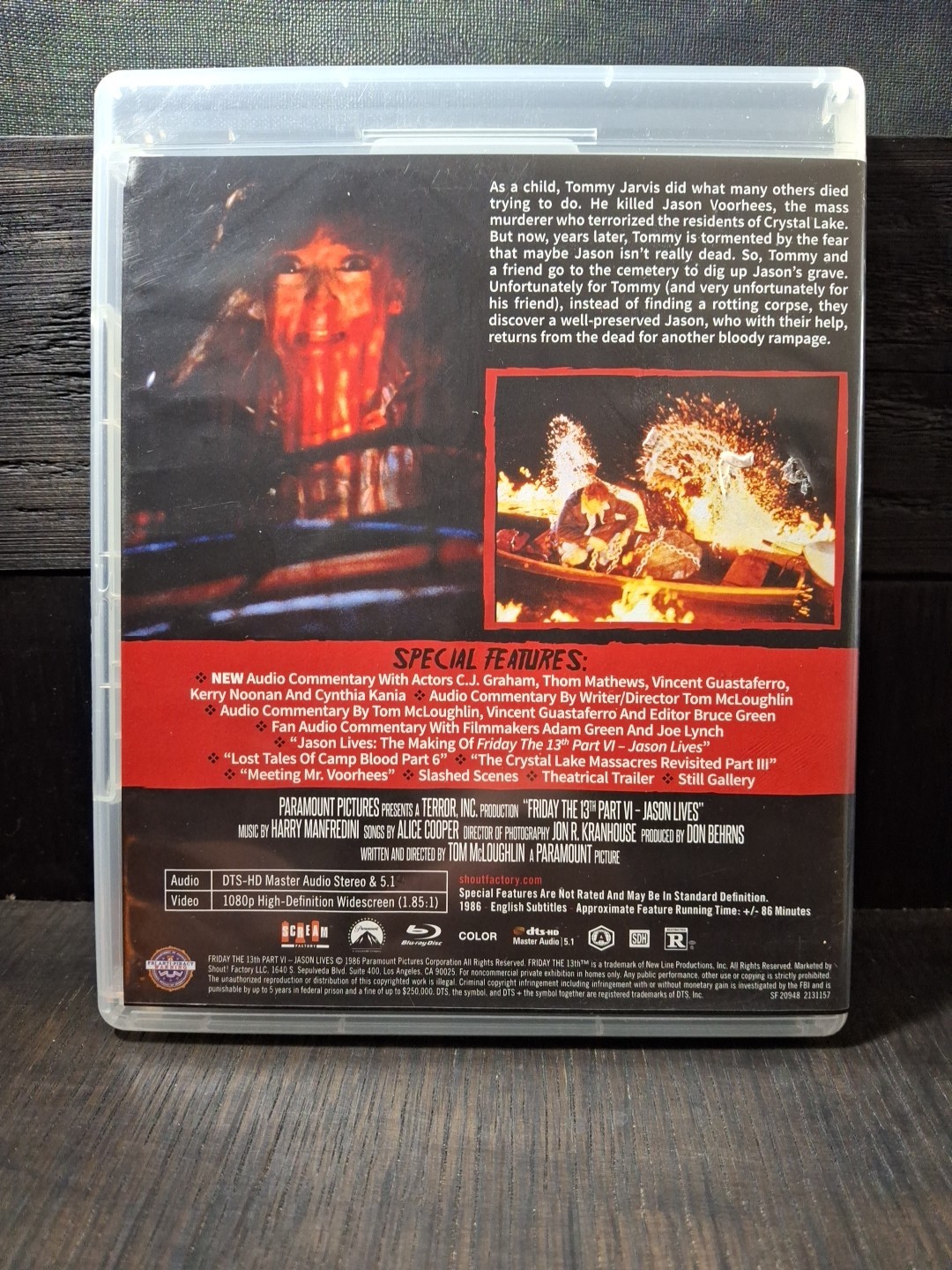 Friday the 13th Part VI Jason Lives Blu-ray. Scream Factory, From Box Set.