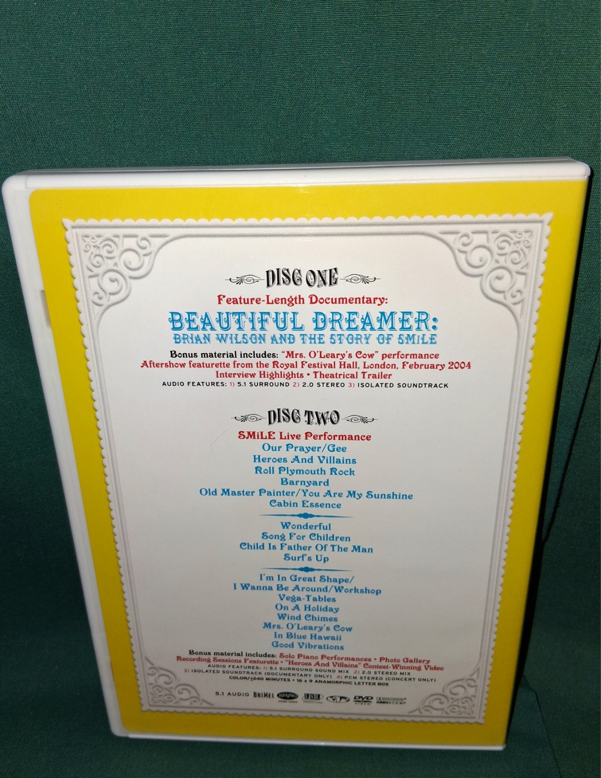 Brian Wilson Presents/SMILE:2005-DVD-2 DISC WIDESCREEN-INSERT POSTER-SLIPCOVER