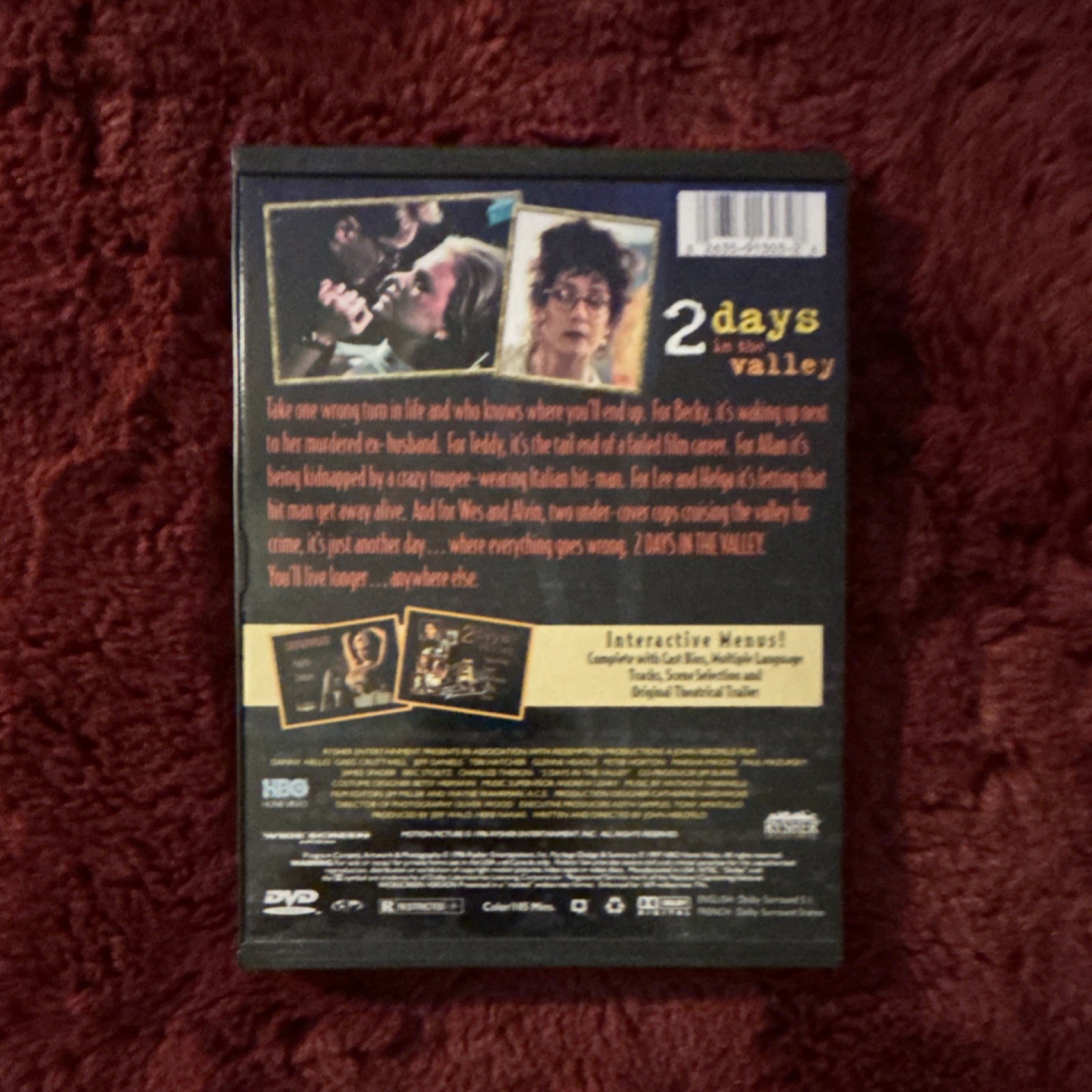 HBO Home Video 2 Days in the Valley DVD Danny Aiello Jeff Daniels Interactive M…