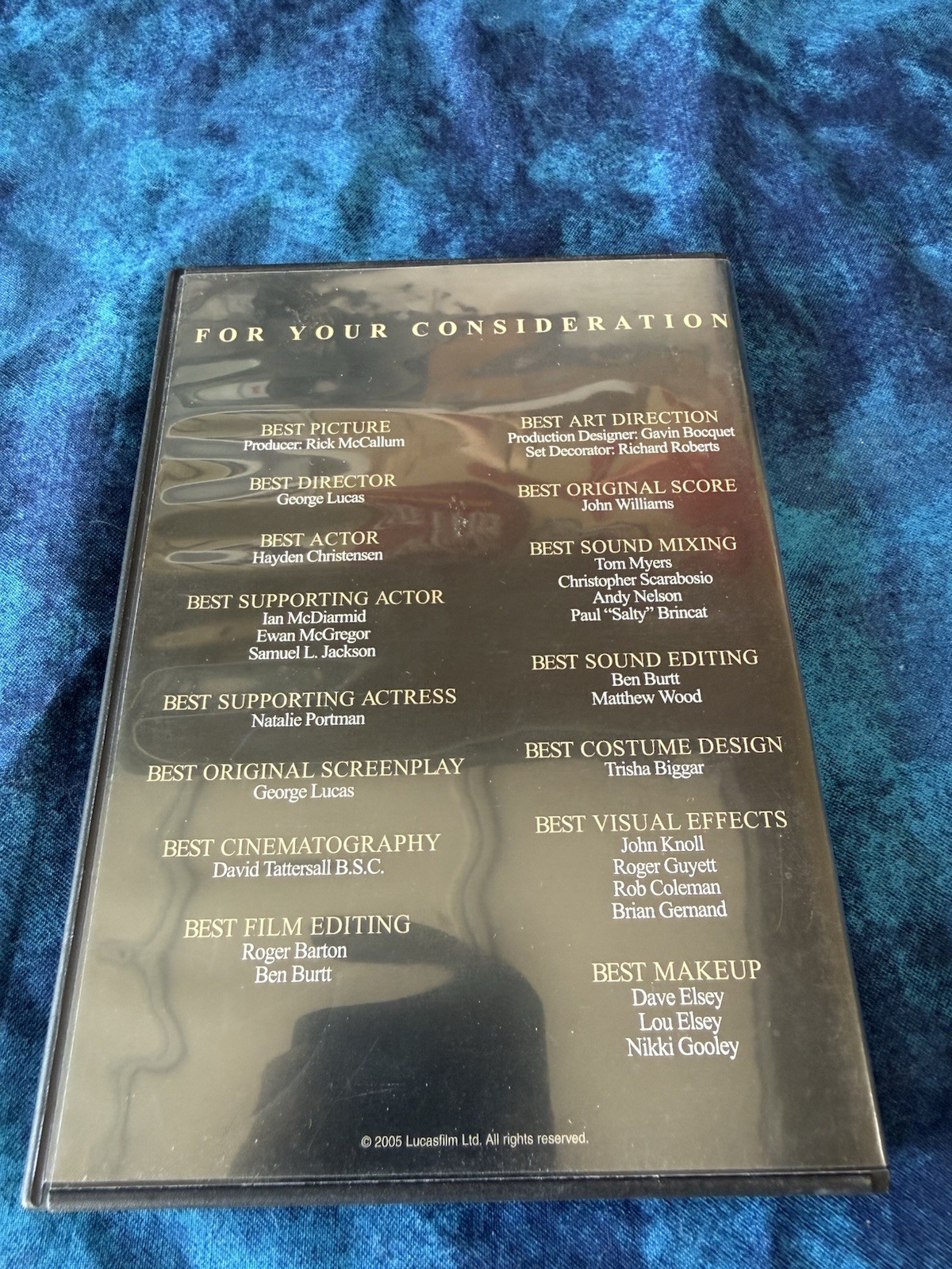 STAR WARS EPISODE III: REVENGE OF THE SITH (2005) DVD For Your Consideration FYC
