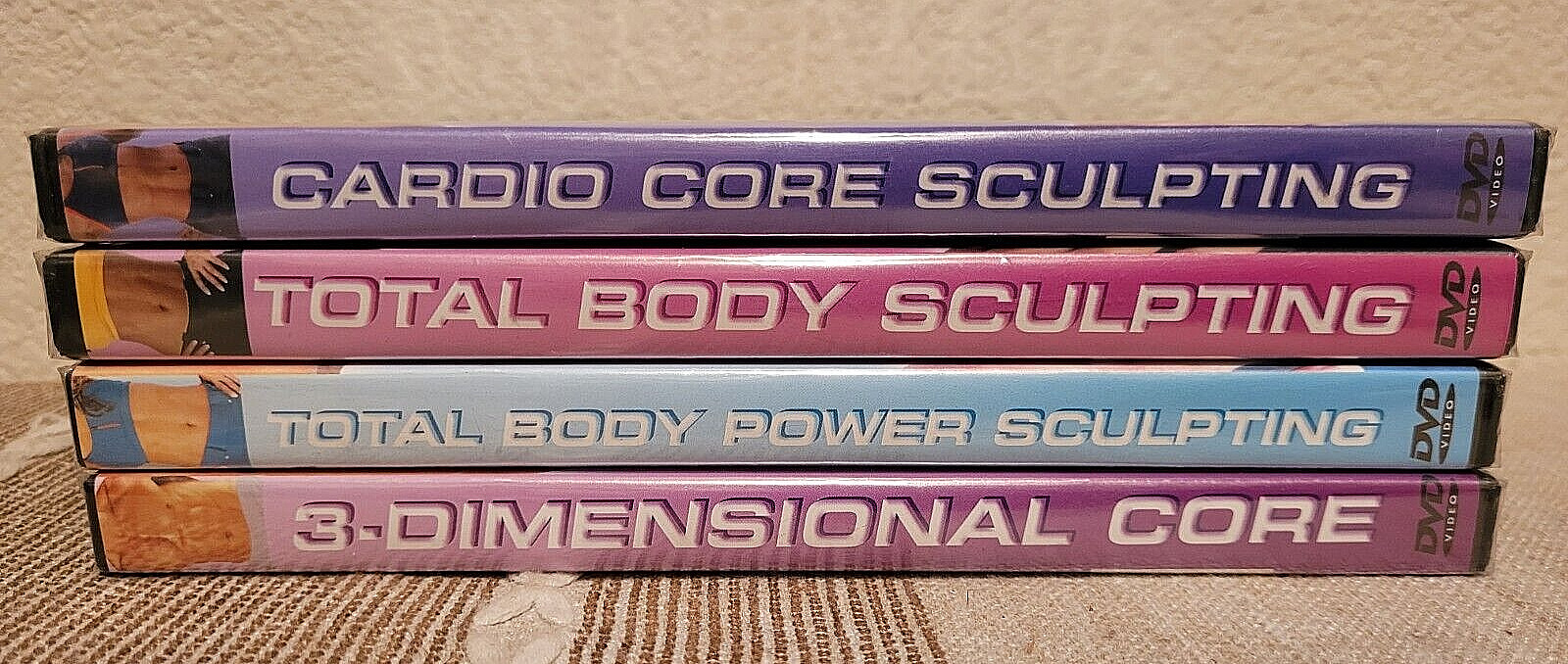 Lot of 4 Crunchless ABS DVDS – Core Sculpting, Total Body, 3-D Core New, Sealed