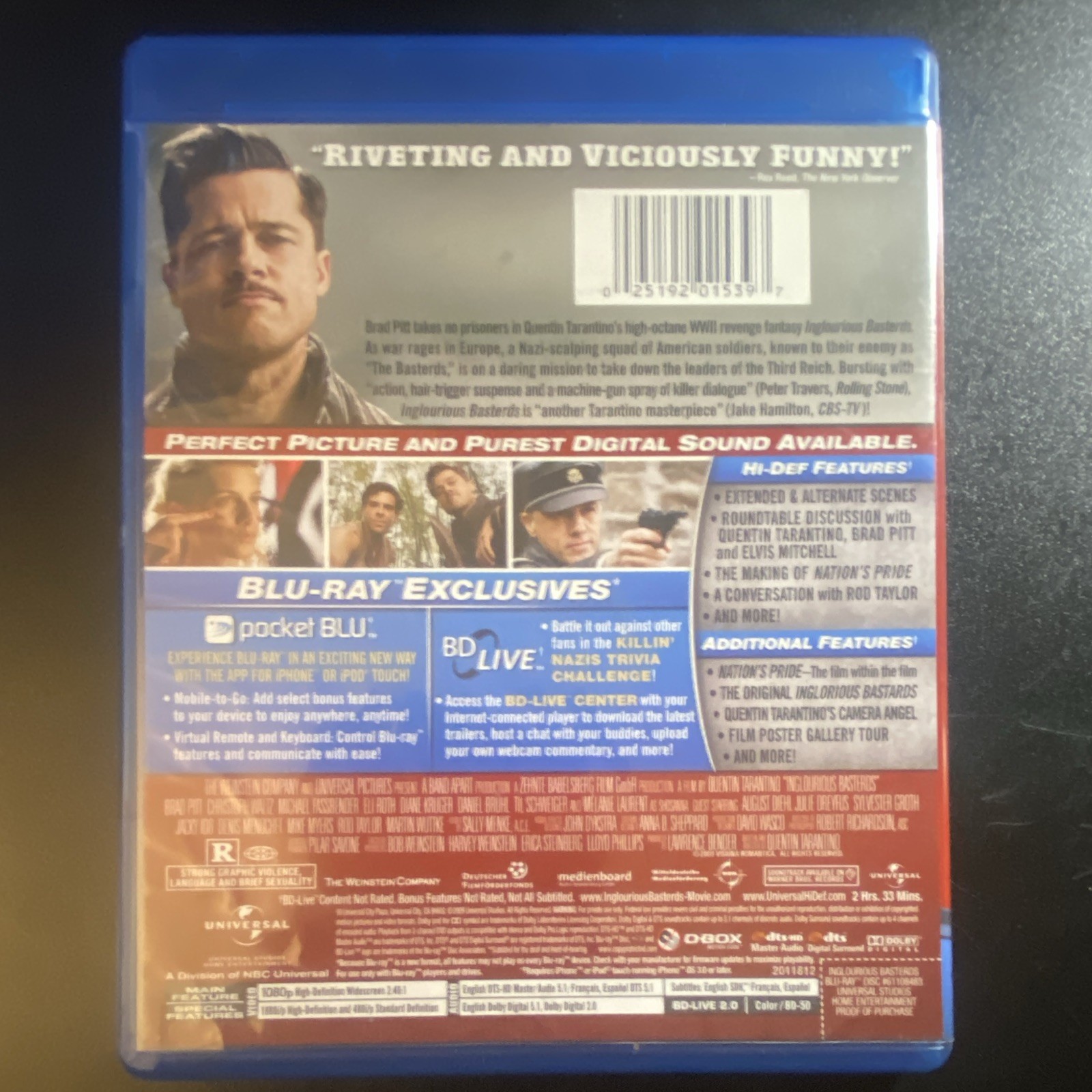 Inglourious Basterds Blu-ray Brad Pitt Quentin Tarantino R Special Edition