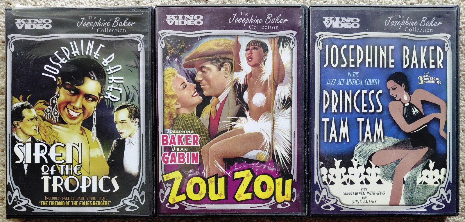 **JOSEPHINE BAKER** Siren of the Tropics, Zou Zou & Princess Tam Tam ~3 DVD Lot~