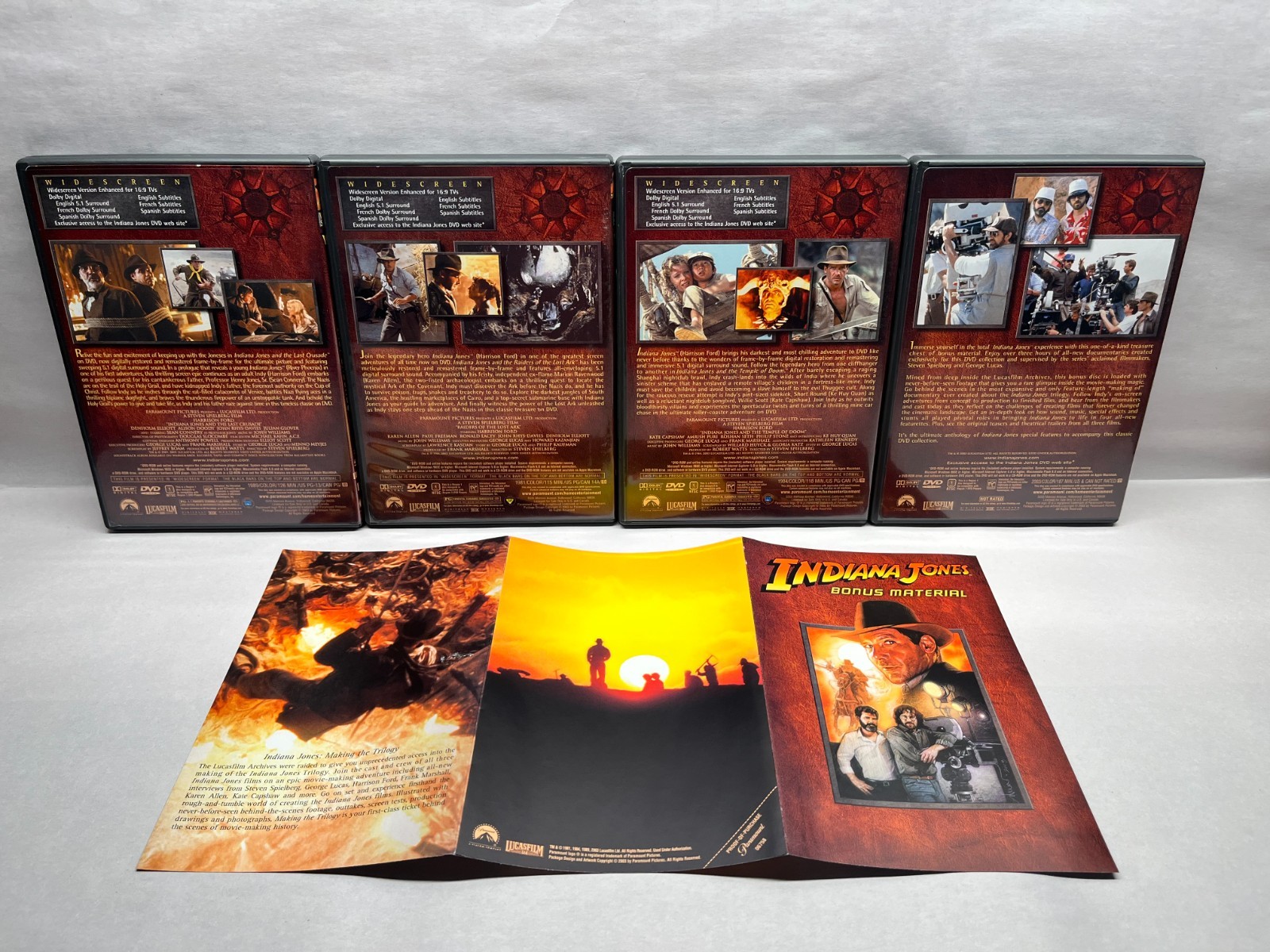 Adventures of Indiana Jones Widescreen 4-DVD Box Set + Blu-Ray Crystal Skull DVD
