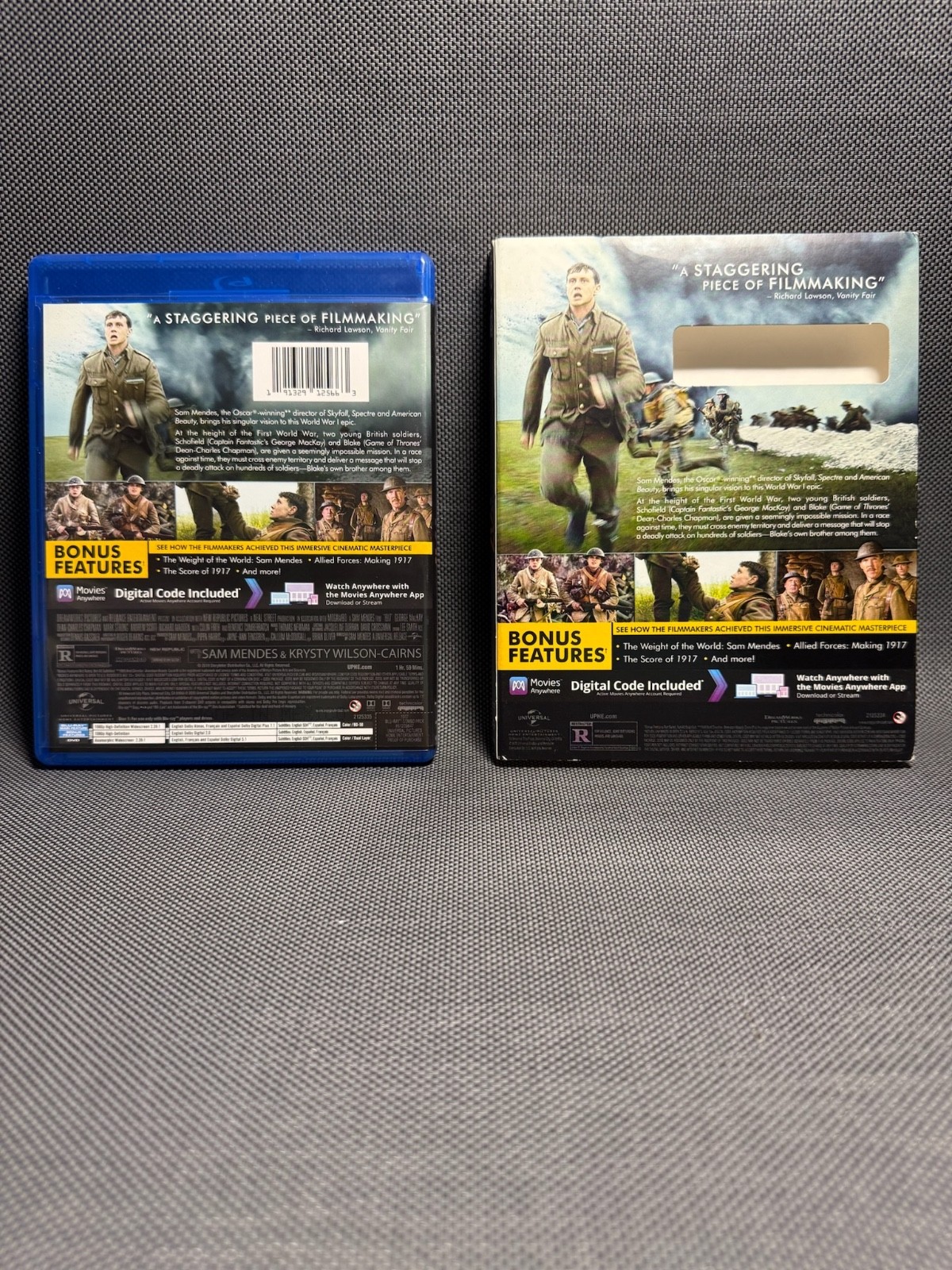 1917 (Blu-ray + DVD + Digital) WW1 War Film w/ Slipcover. LIKE NEW