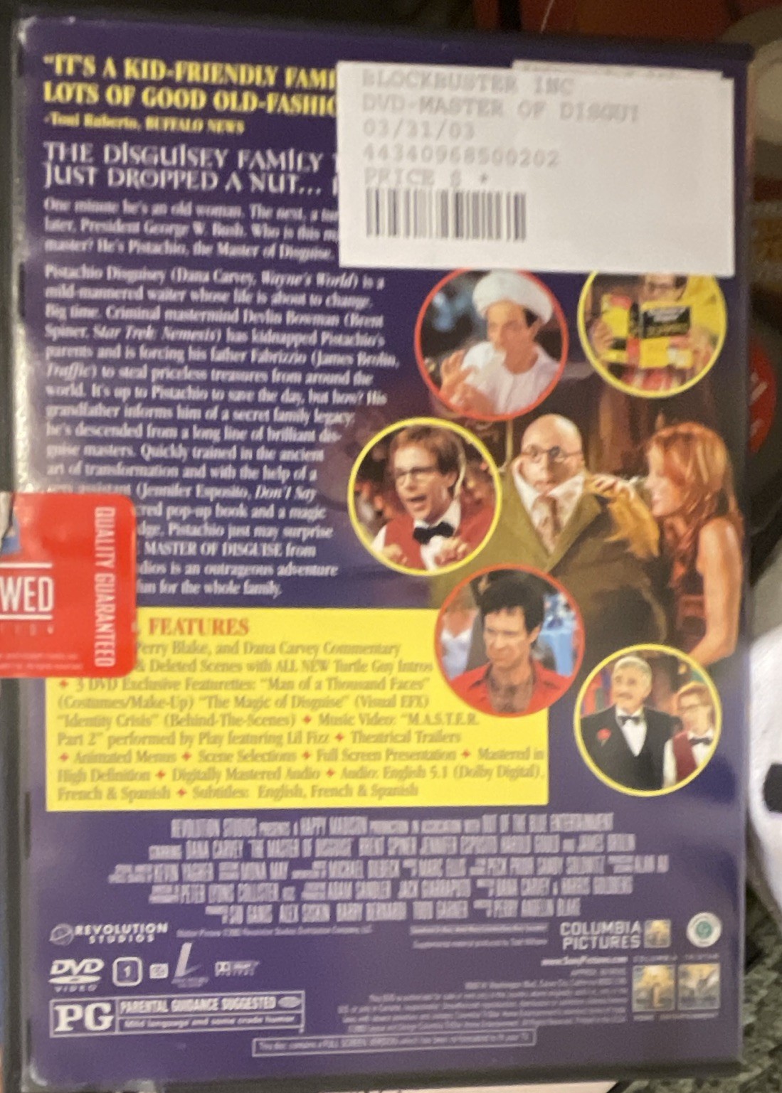 The Master of Disguise DVD PG Dana Carvey 2002 NTSC 80 Min Region 1