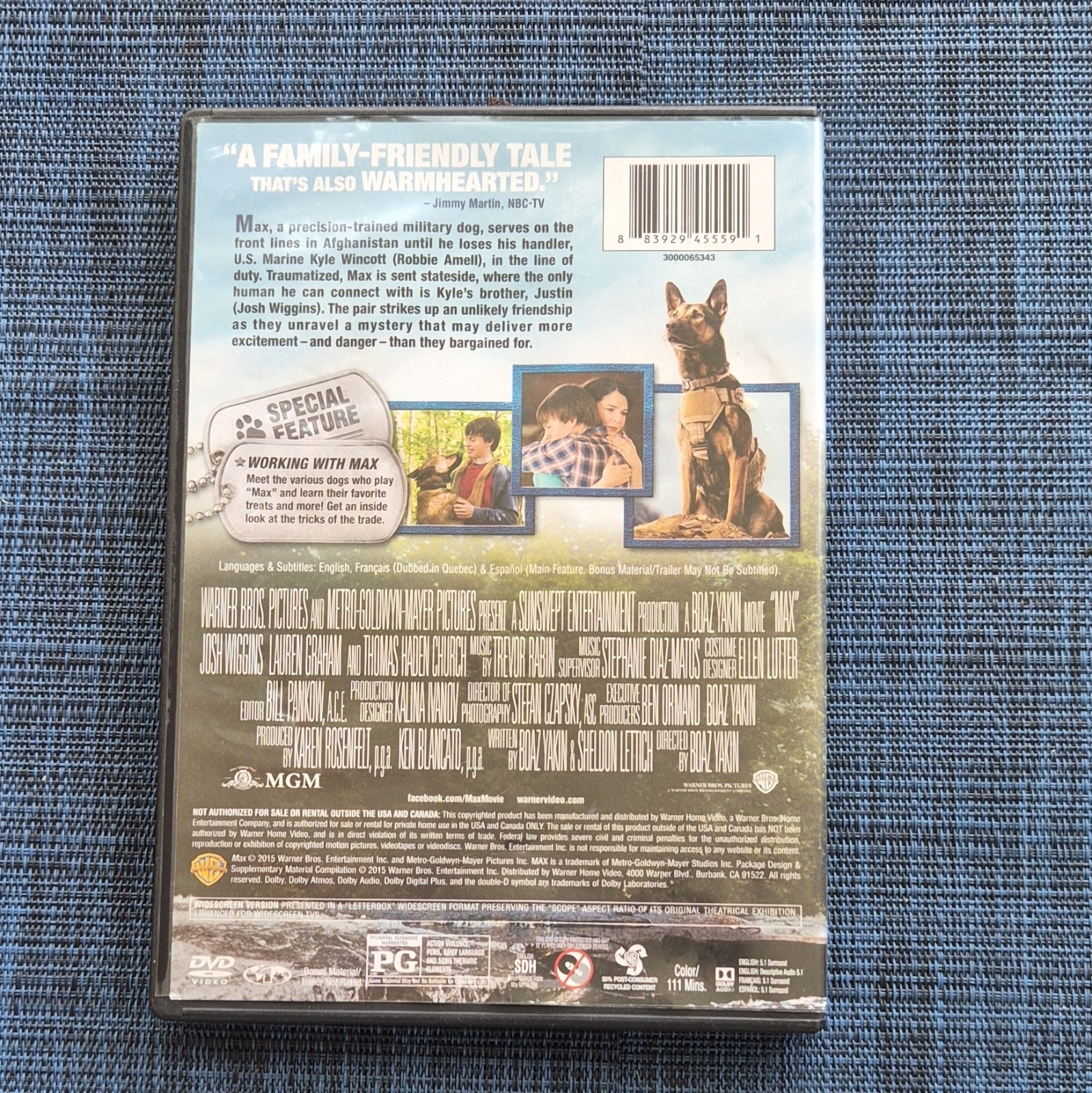 Warner Bros Max DVD 2015 PG Family Adventure Drama Boaz Yakin 111 min