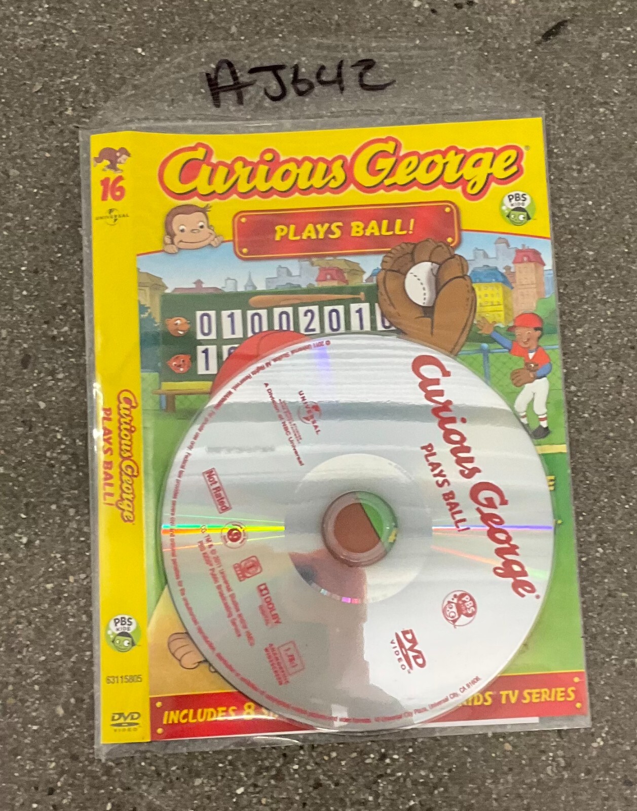 Curious George: Plays Ball! (DVD, 2011) NO CASE NO TRACKING #AJ642