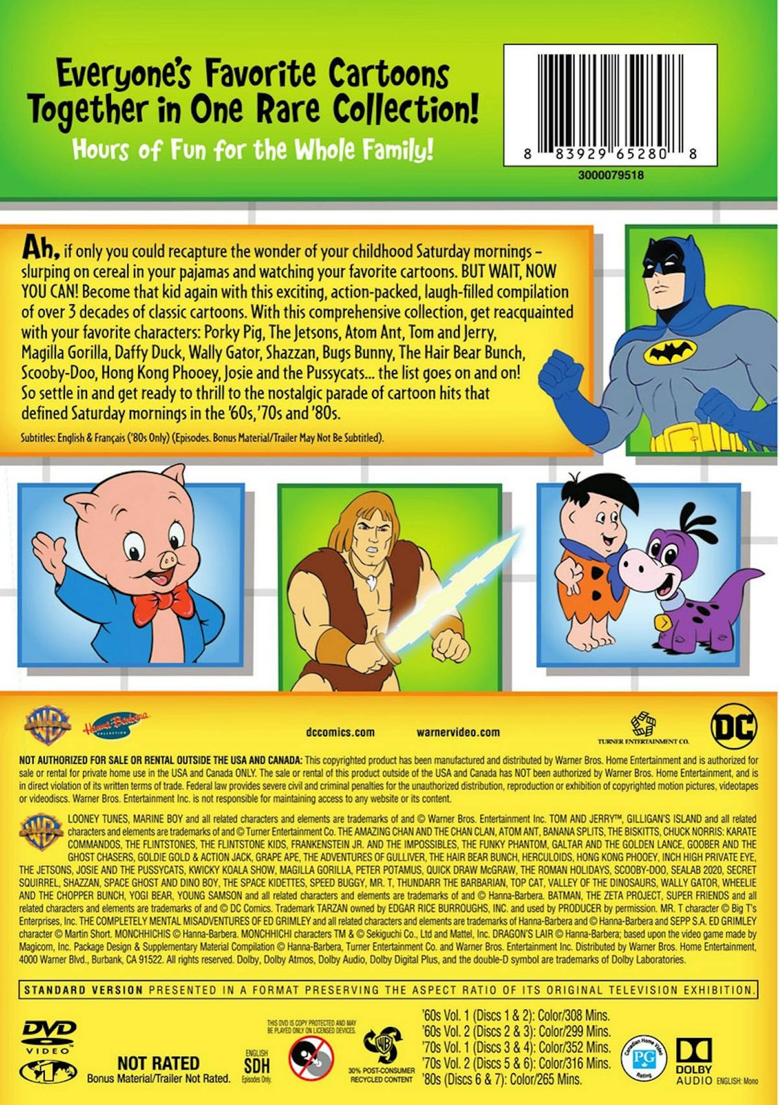 Saturday Morning Cartoons 1960s-1980s Collection DVD NEW