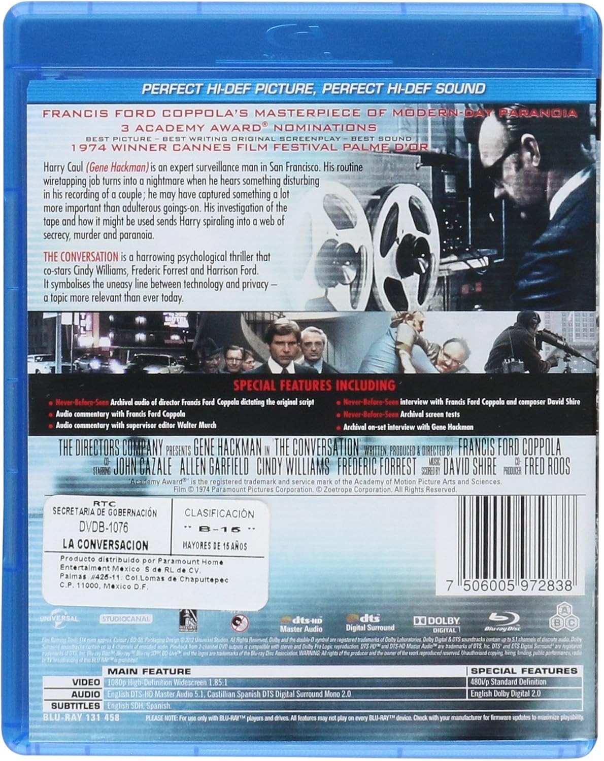 The Conversation COLLECTOR`S EDITION (BLU-RAY) BRAND NEW!!! & SEALED!!! REGION 1
