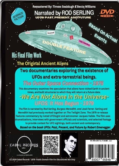 ROD SERLING – UFOS Past, Present & Future – UFO Dbl. Feature DVD +FREE Streaming