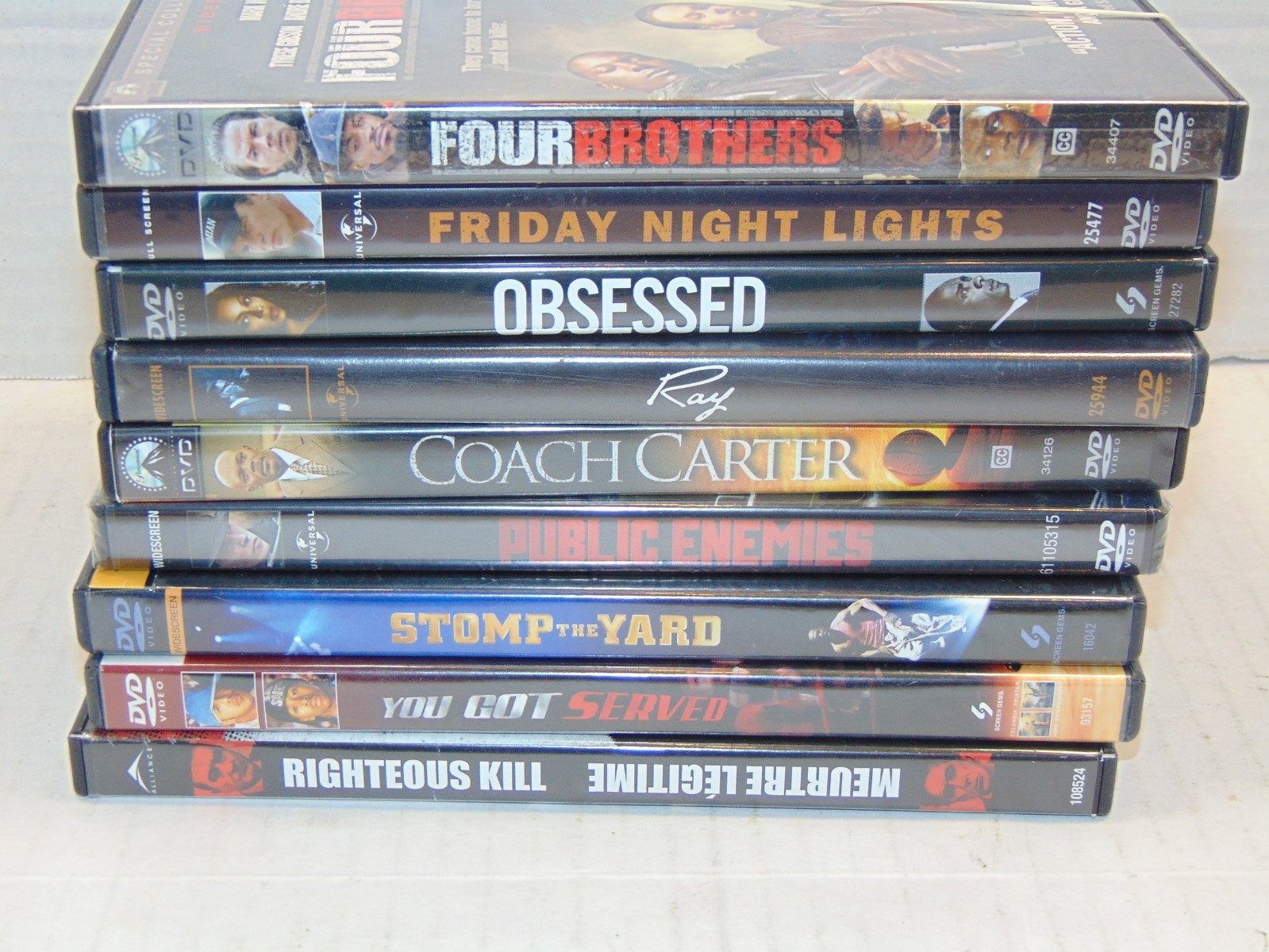 LOT OF 9 Drama Action DVDs- ACTUAL TITLES IN PICTURE