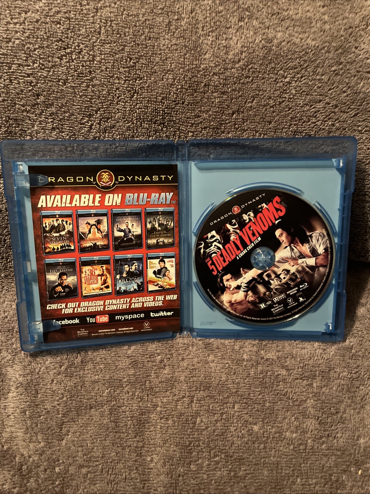 The 5 Deadly Venoms (Blu-ray, 2009) martial arts action kung fu classic five 🔥