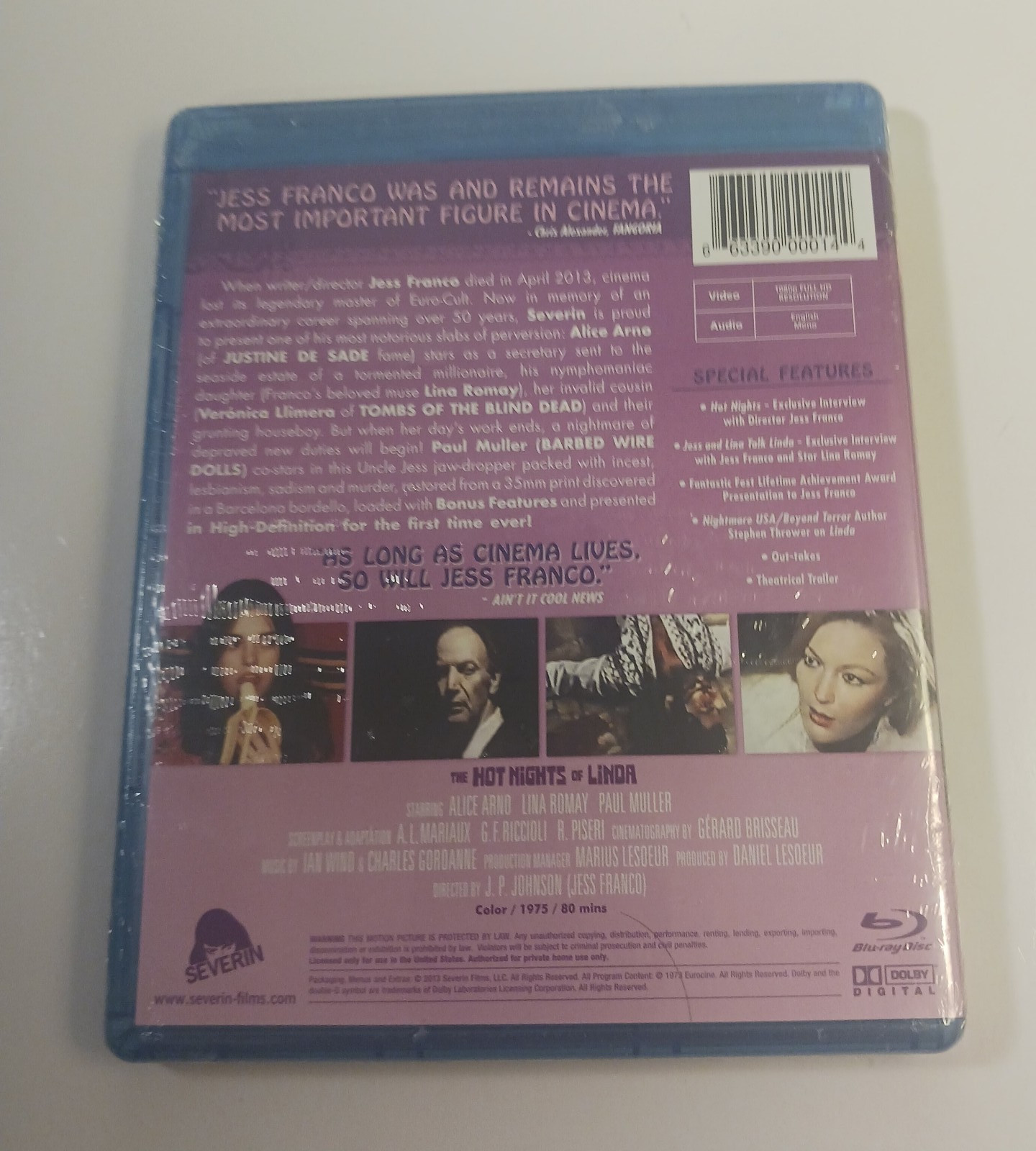 The Hot Nights Of Linda Blu-ray. Severin Limited Edition. Lina Romay SEALED READ