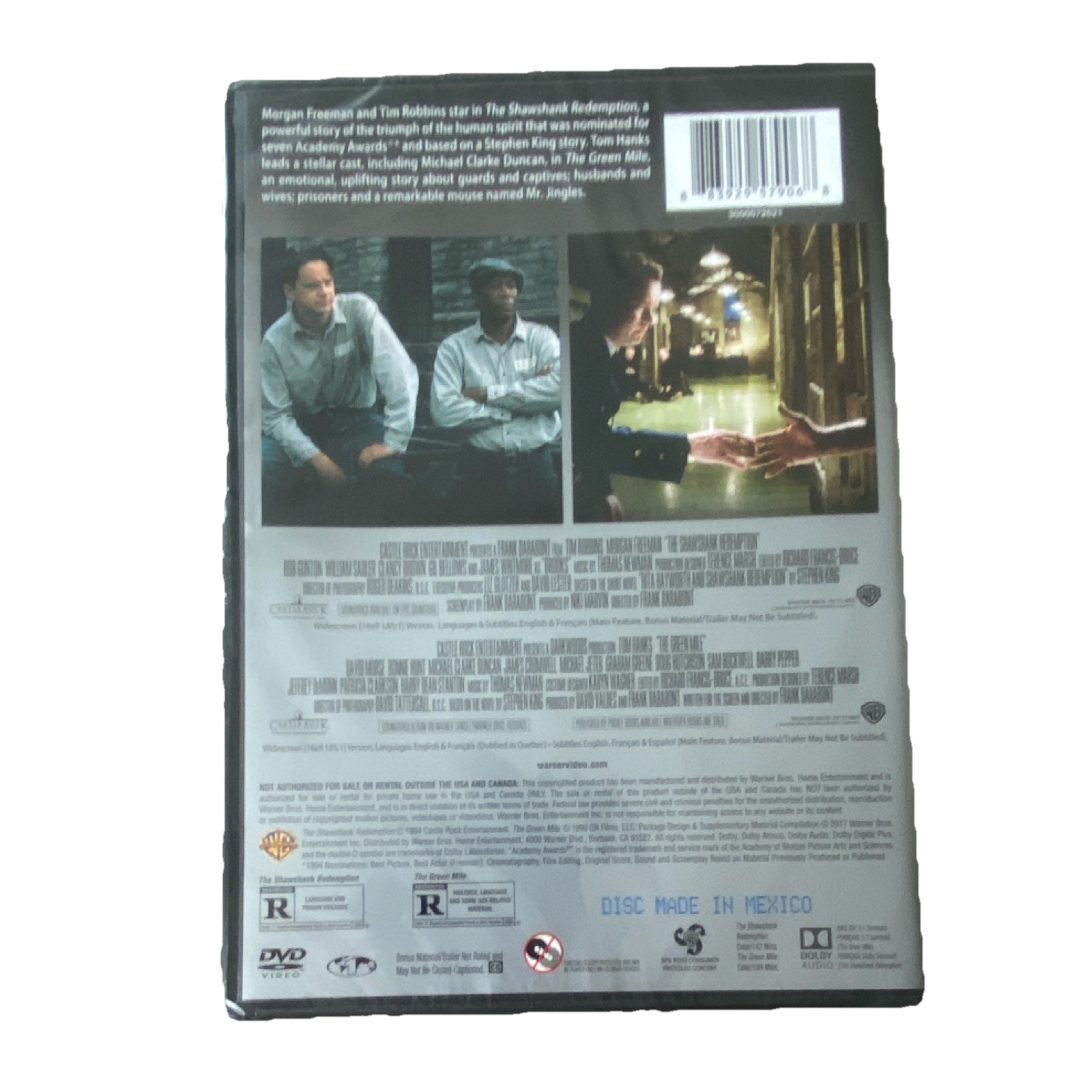 Warner Bros The Shawshank Redemption / The Green Mile DVD Double Feature Drama …