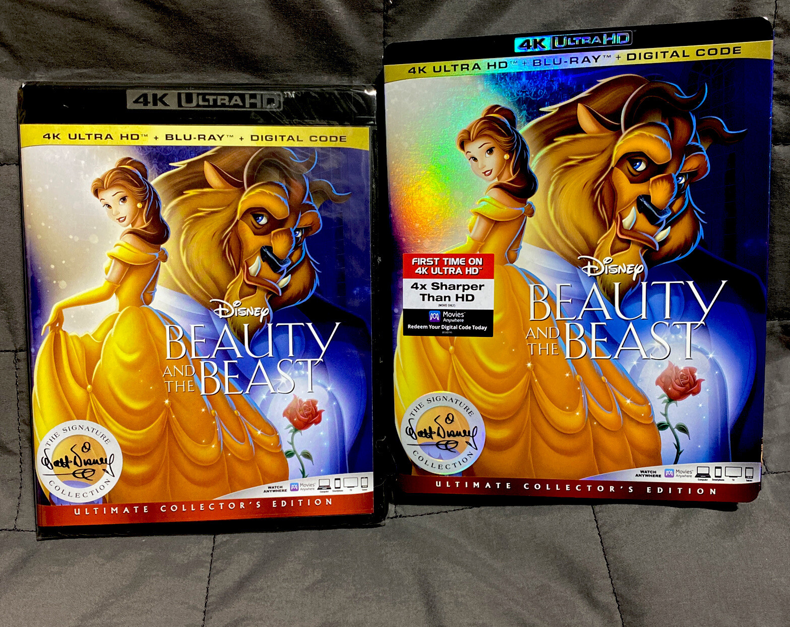 Beauty and the Beast Walt Disney 4K Ultra HD + Blu-Ray + Digital New With Slip