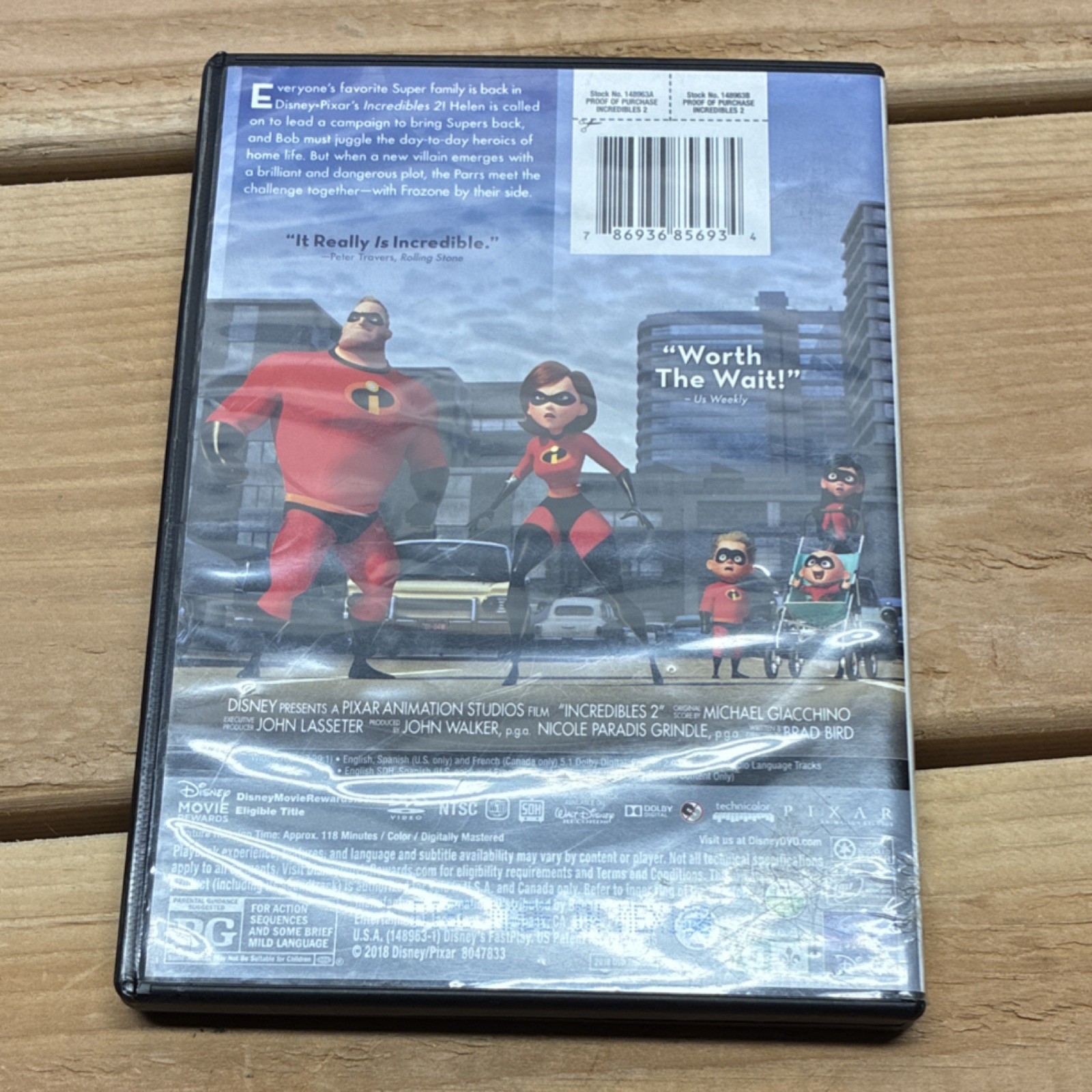 Incredibles 2 Widescreen Edition DVD Disney Pixar Brad Bird