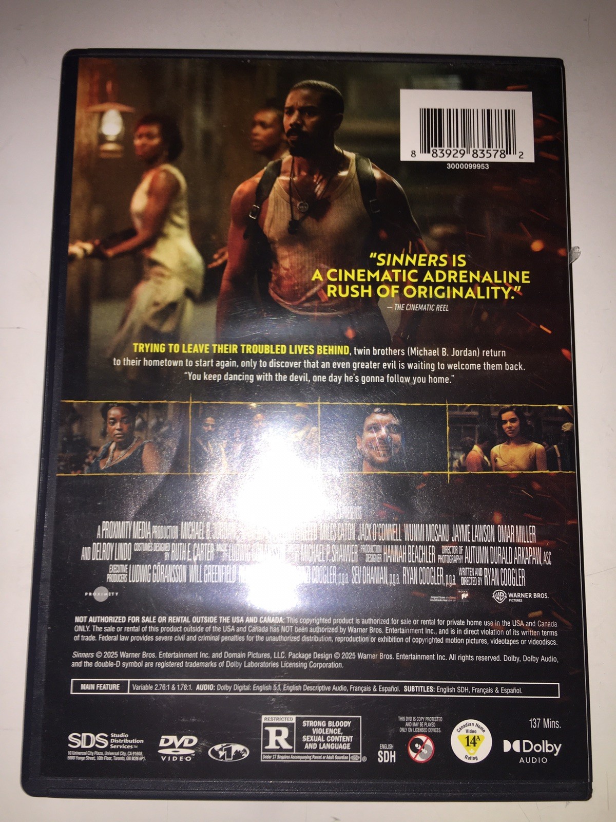 Michael B. Jordan SINNERS DVD very nice