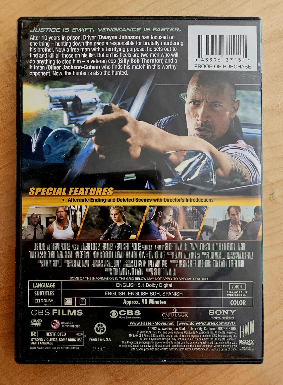Faster (2010) starring Faster with Dwayne Johnson and Billy Bob Thornton