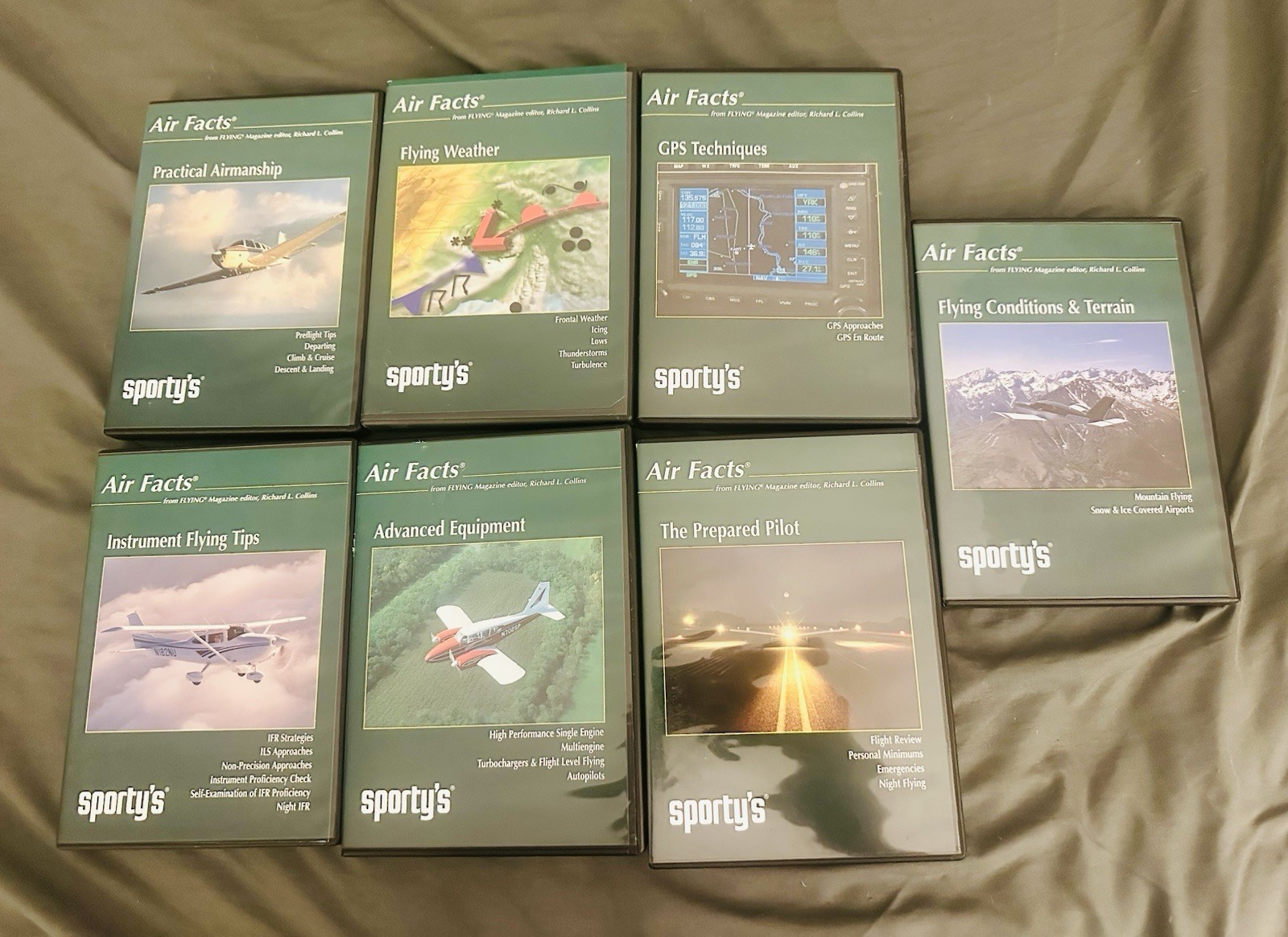 LOT OF 7 – Sporty’s Air Facts Series – Flying Airplane Pilot Instruction DVD’s