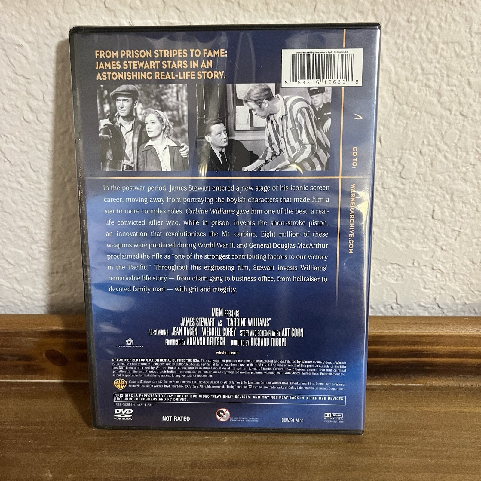 Carbine Williams DVD 1952 B&W Film James Stewart Warner Archive New D21