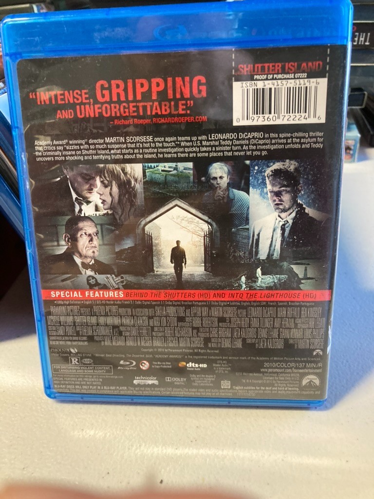 Shutter Island (Blu-ray, 2010) LIKE NEW FREE SHIPPING