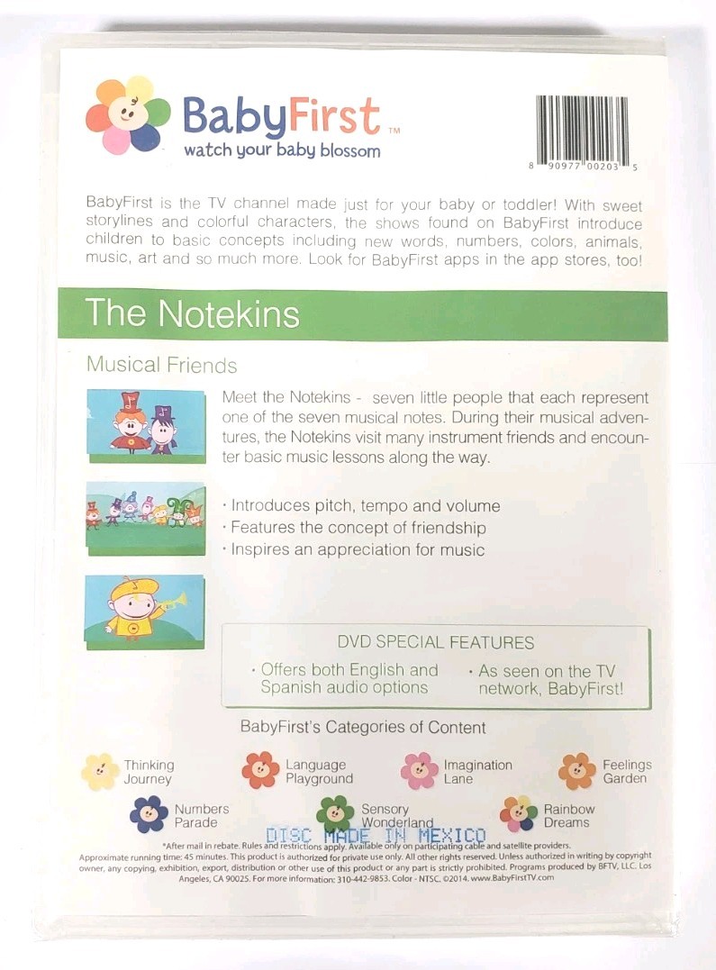 BabyFirst The Notekins (DVD) 2014 Musical Friends 6 Months – 3 yrs NEW Sealed