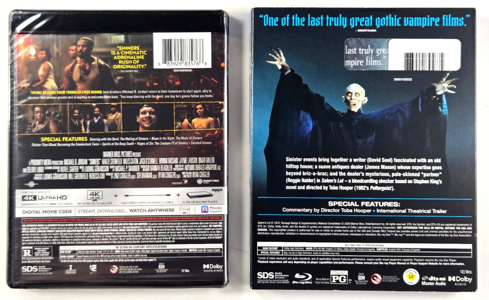 SINNERS 4K+Digital & Salem’s Lot (Blu-ray + Slip Cover) VAMPIRES