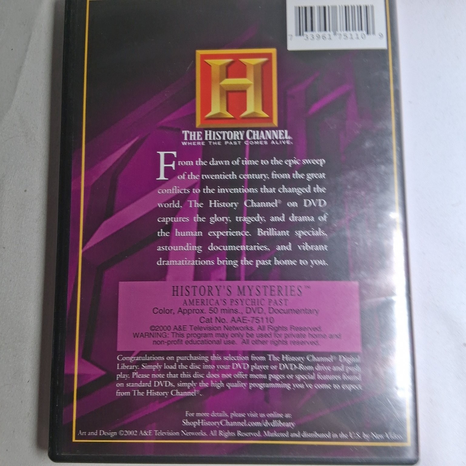 History’s Mysteries: America’s Psychic Past DVD 2000 Documentary TV Show