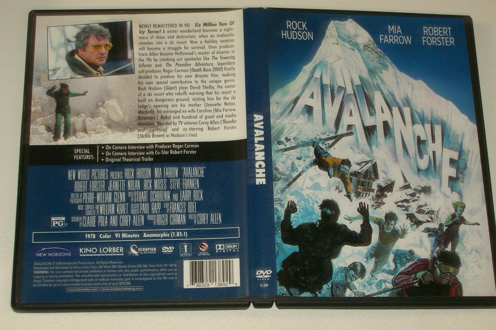 Avalanche (DVD, 1978 Kino Lorber) Rock Hudson, Mia Farrow