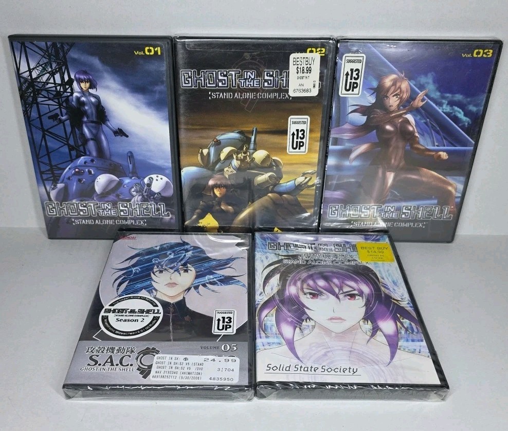 Lot Of 5 Ghost in the Shell DVD’s Vol. 1 Used 2,3,5 New Solid State Society New