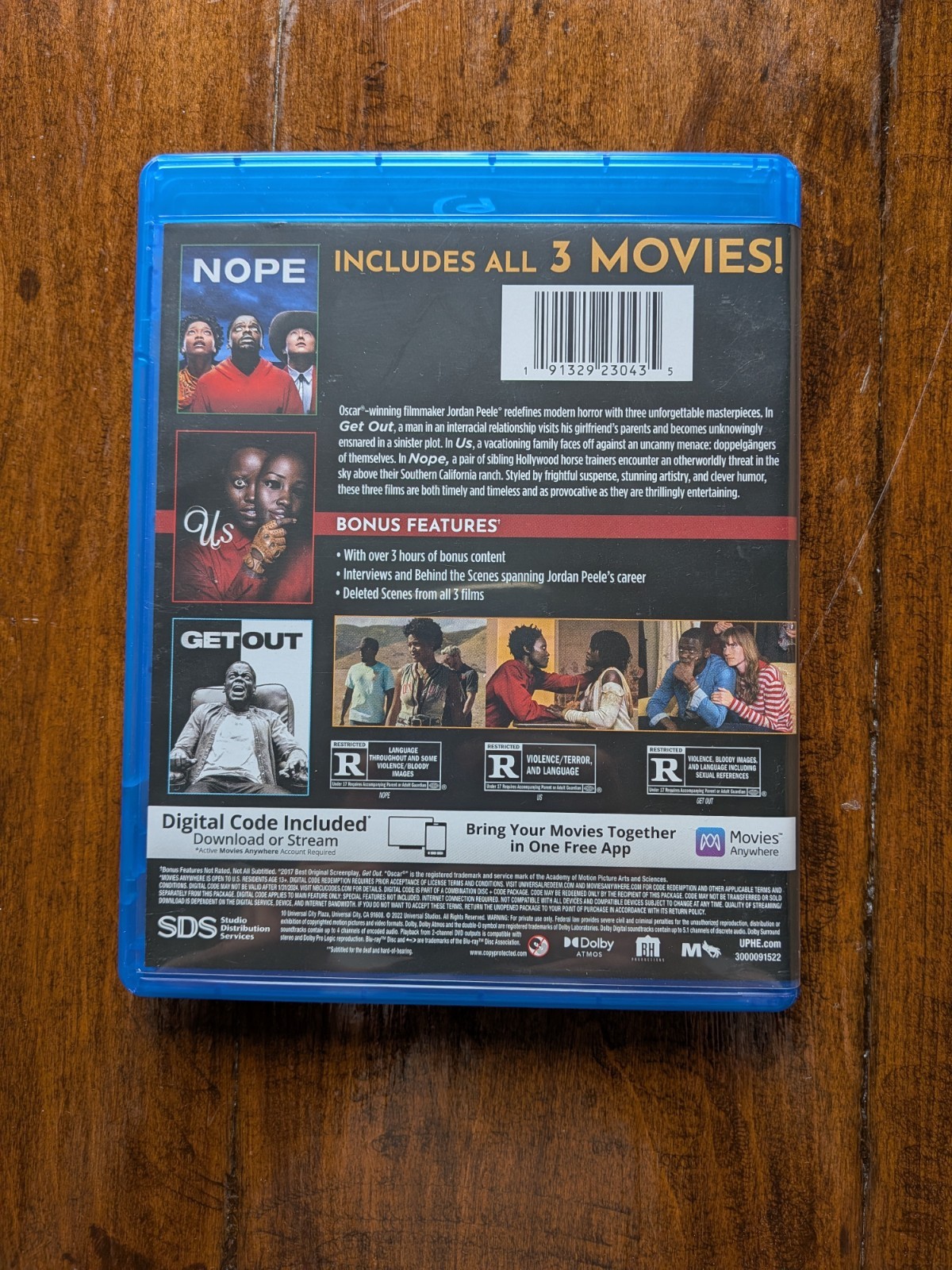 Get Out, Us, Nope – Jordan Peele – 3-movie Collection Blu-ray Triple Feature