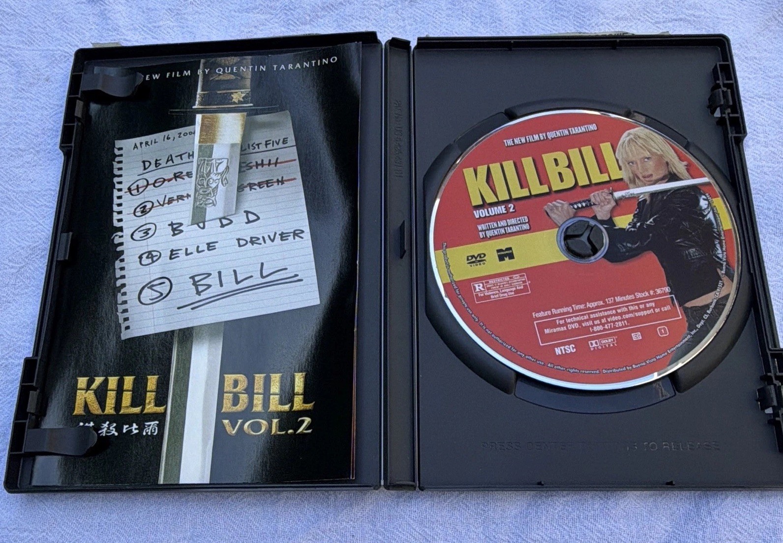 Miramax Kill Bill Volume 2 (DVD) Widescreen R Quentin Tarantino 137 Min