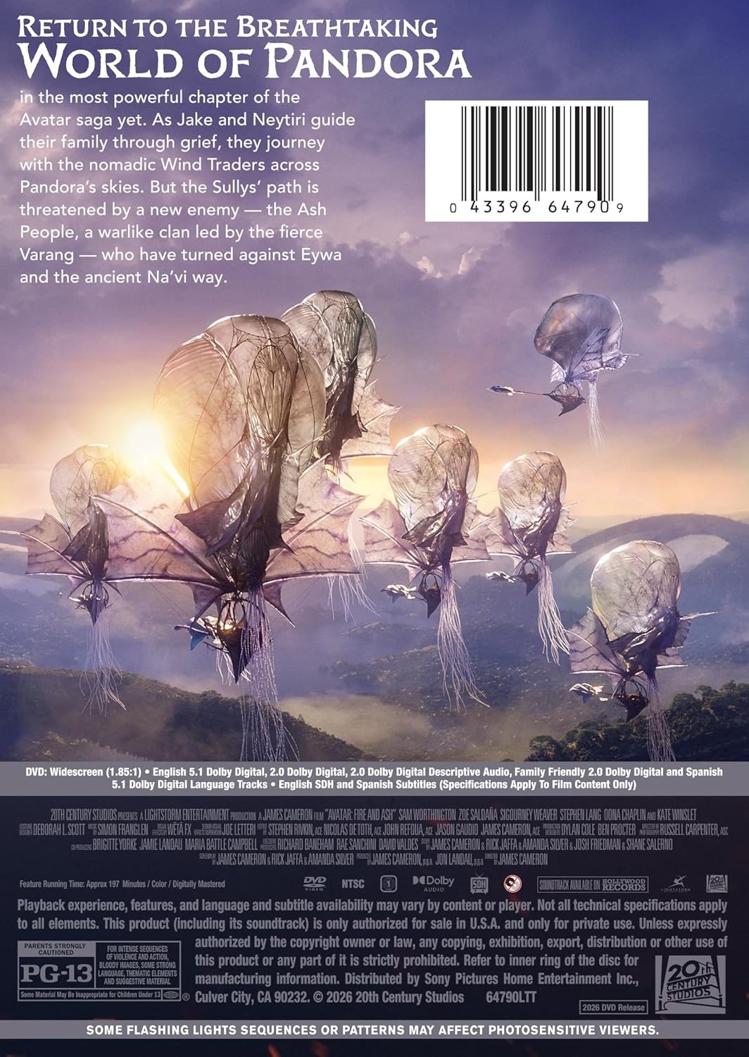 Avatar: Fire And Ash (DVD) NEW
