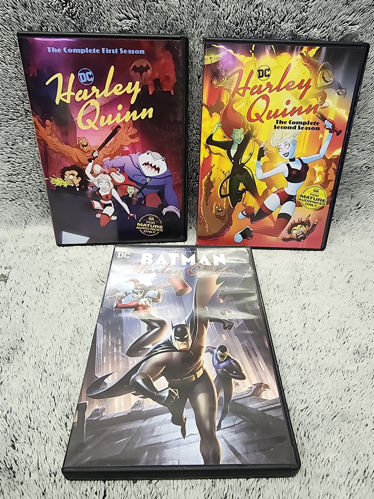 DC Harley Quinn DVD Series 1 & 2 ~ DC Batman And Harley Quinn Movie TVMA EUC
