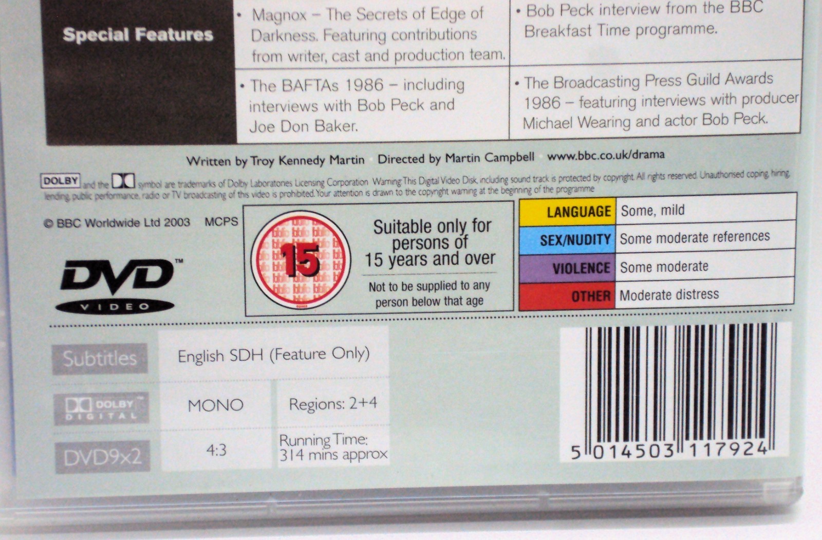 EDGE OF DARKNESS PAL DVD Reg 2+4 UK TV Mini-Series 1985 BBC ECO Thriller 2 Discs