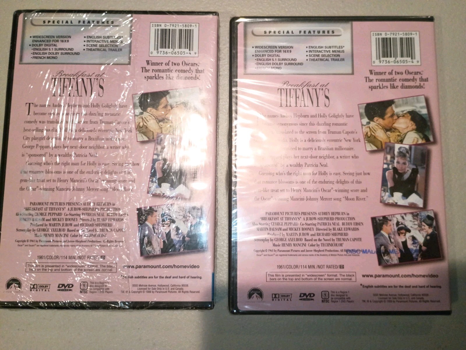 2 LOT – Breakfast at Tiffany’s Widescreen Collection Rated NR NOS 👀 Mint Sealed