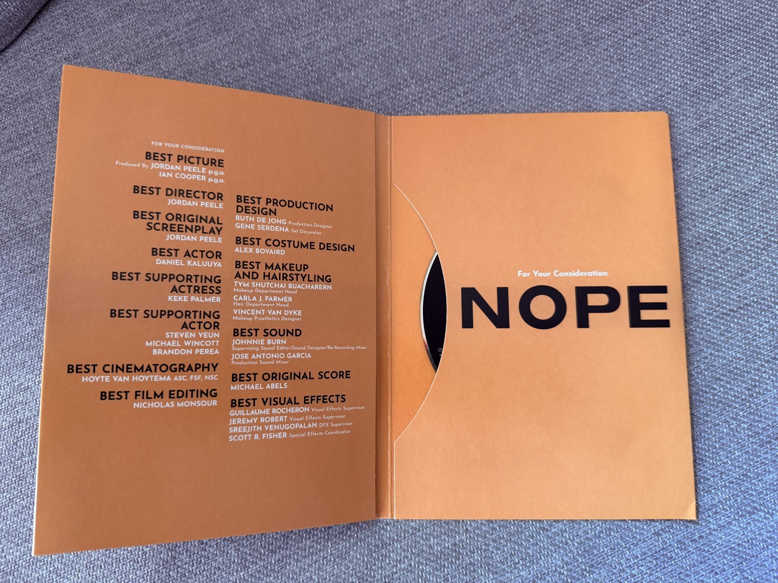 NOPE FYC 2022 Blu-ray (NOT DVD) Promo Screener Awards FYC