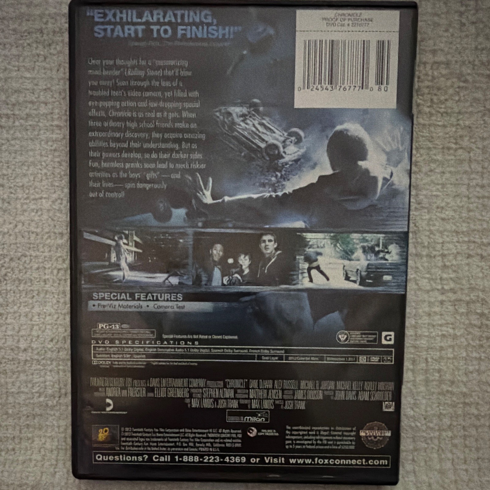 Chronicle DVD Widescreen PG-13 English 20th Century Fox 84 min 2.35:1