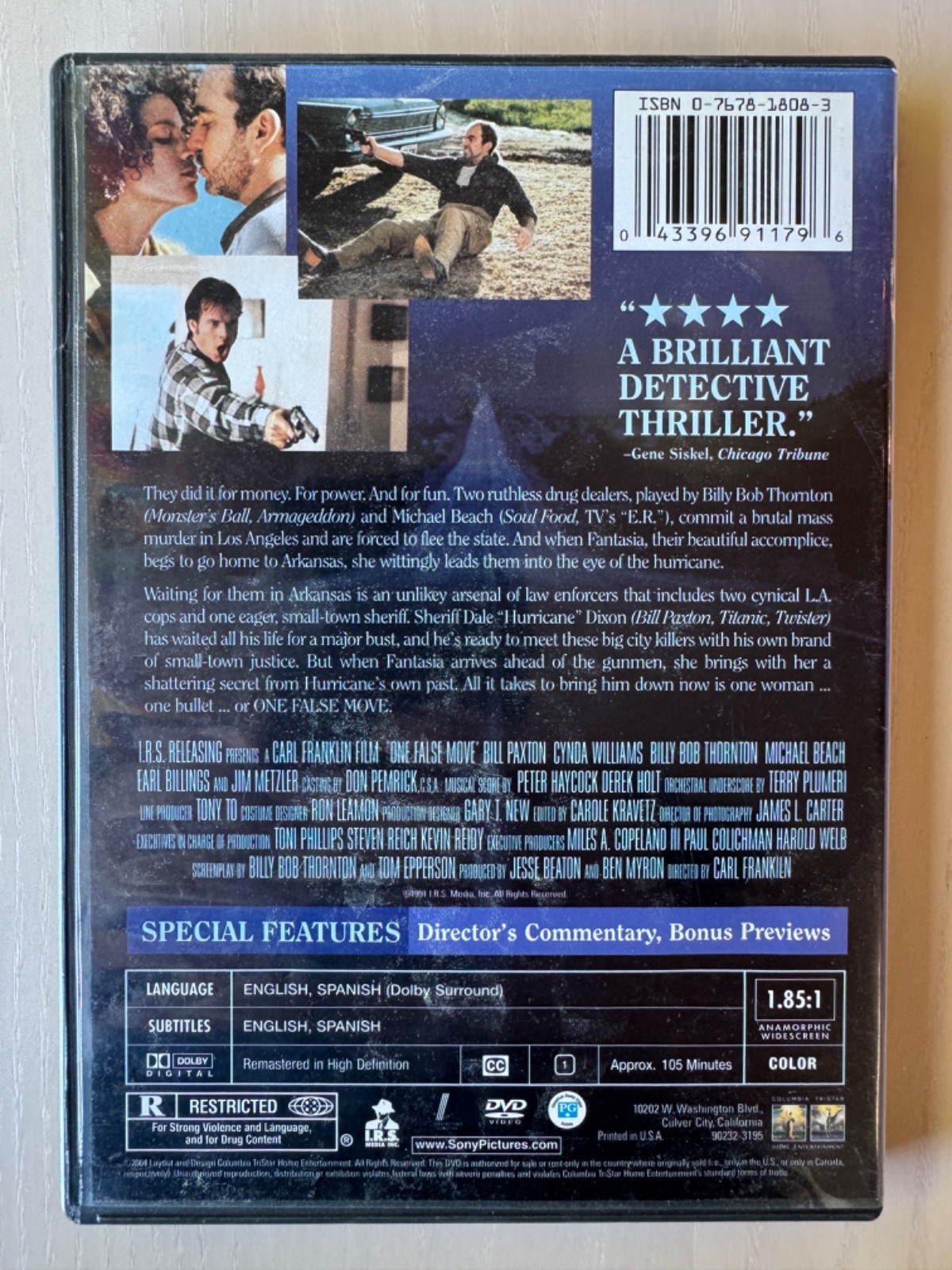 One False Move (1991) – 2004 Columbia DVD – Bill Paxton Billy Bob Thornton
