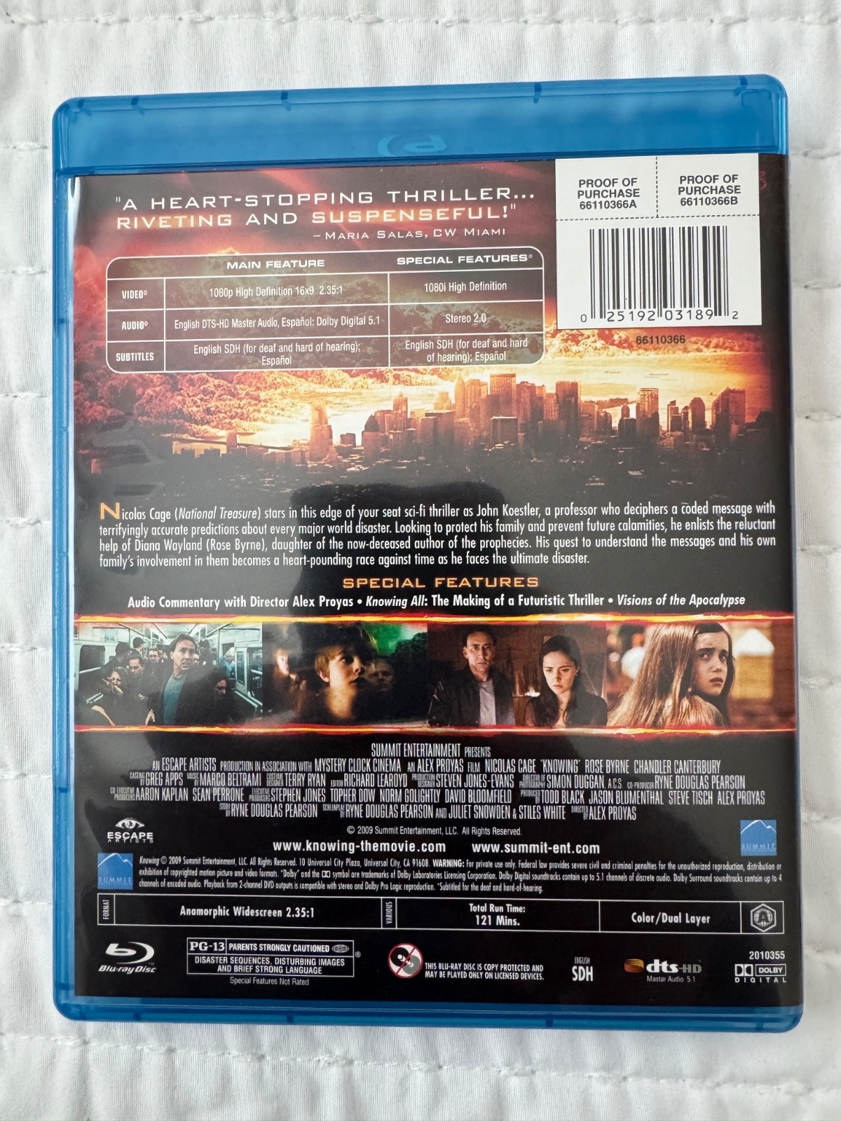 Knowing (2009) – Blu-Ray – Nicolas Cage