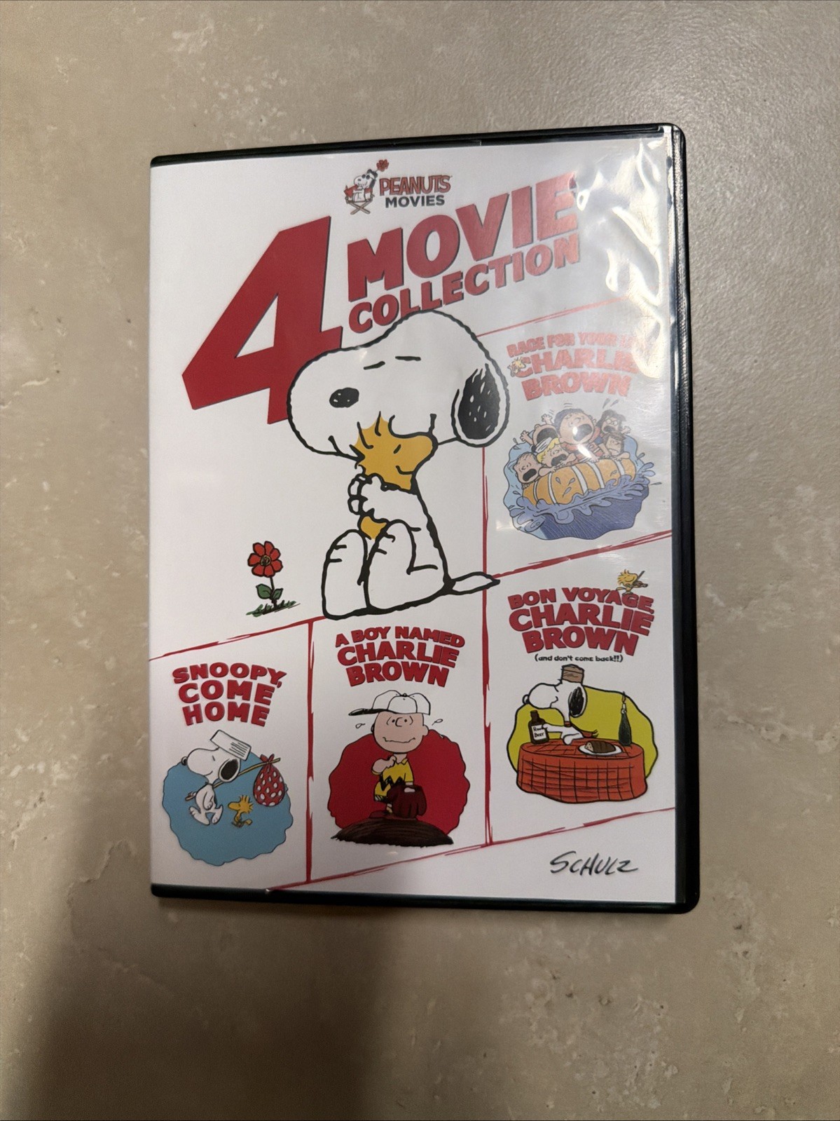 PEANUTS 4 MOVIE COLLECTION DVD Race Bon Voyage Boy Named Brown Snoopy Come Home