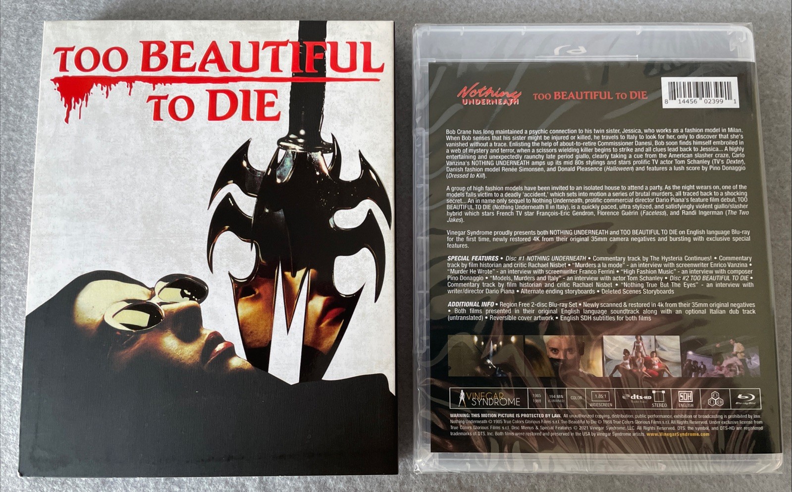 Nothing Underneath / Too Beautiful to Die (Blu-ray) Vinegar Syndrome w/Slipcover